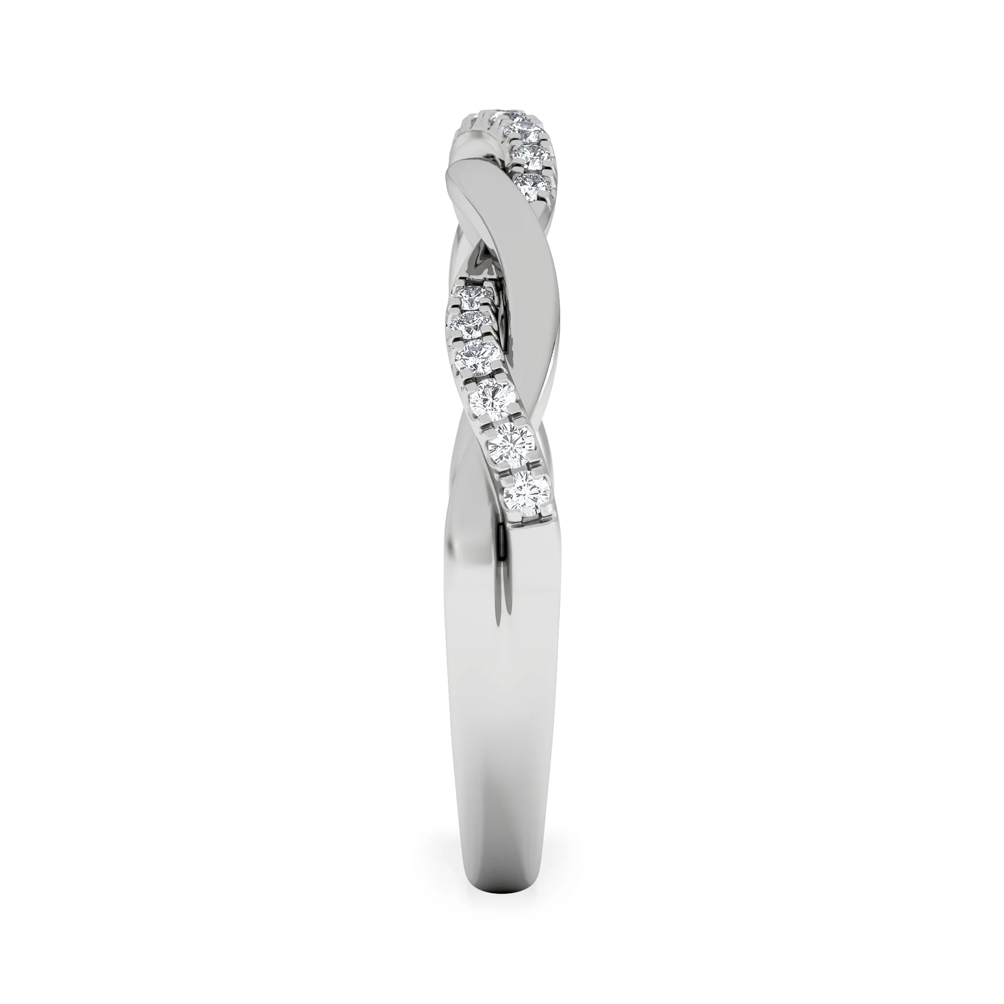 Celia Twist Half Band 0.15ct F/VS Round Cut Lab Diamond Eternity Ring in Silver - Image 5