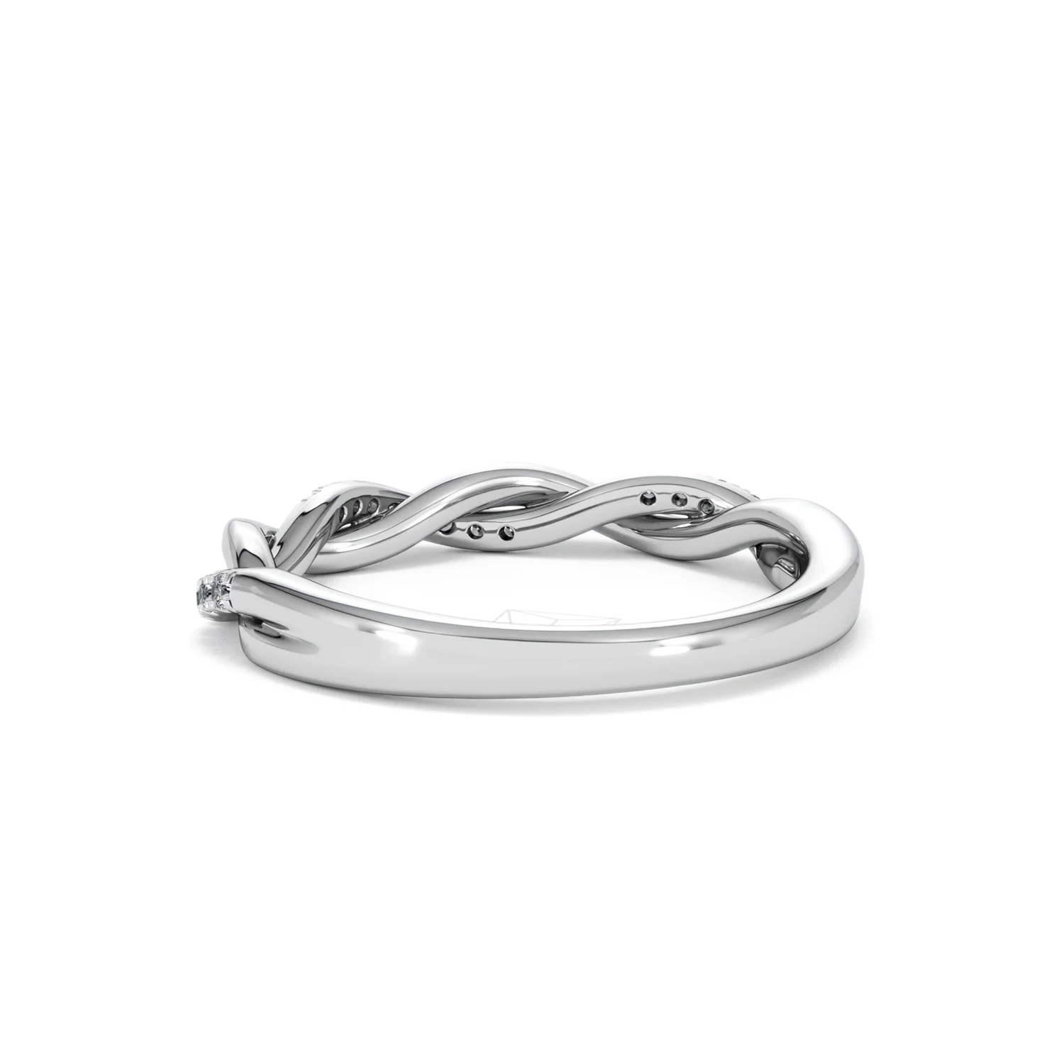 Celia Twist Half Band 0.15ct F/VS Round Cut Lab Diamond Eternity Ring in Silver - Image 55
