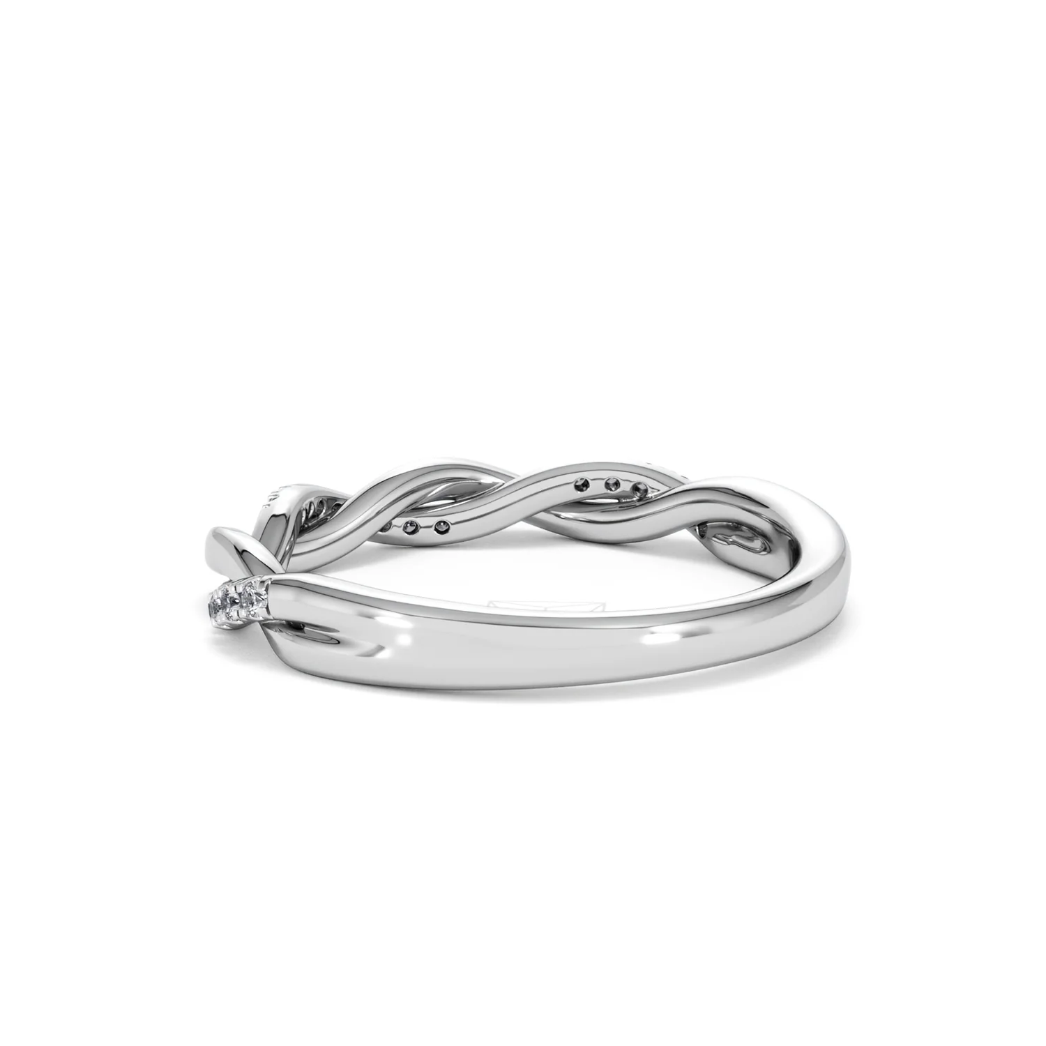 Celia Twist Half Band 0.15ct F/VS Round Cut Lab Diamond Eternity Ring in Silver - Image 58