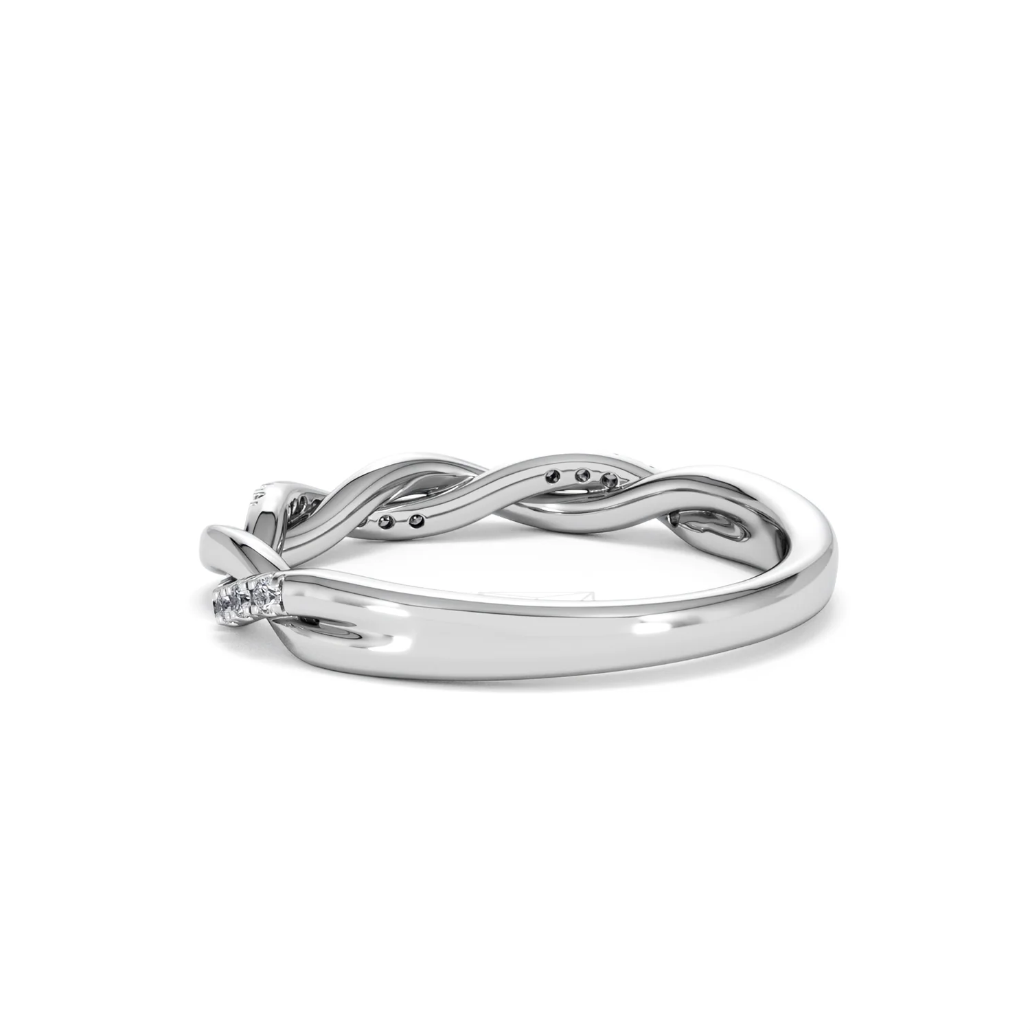 Celia Twist Half Band 0.15ct F/VS Round Cut Lab Diamond Eternity Ring in Silver - Image 59