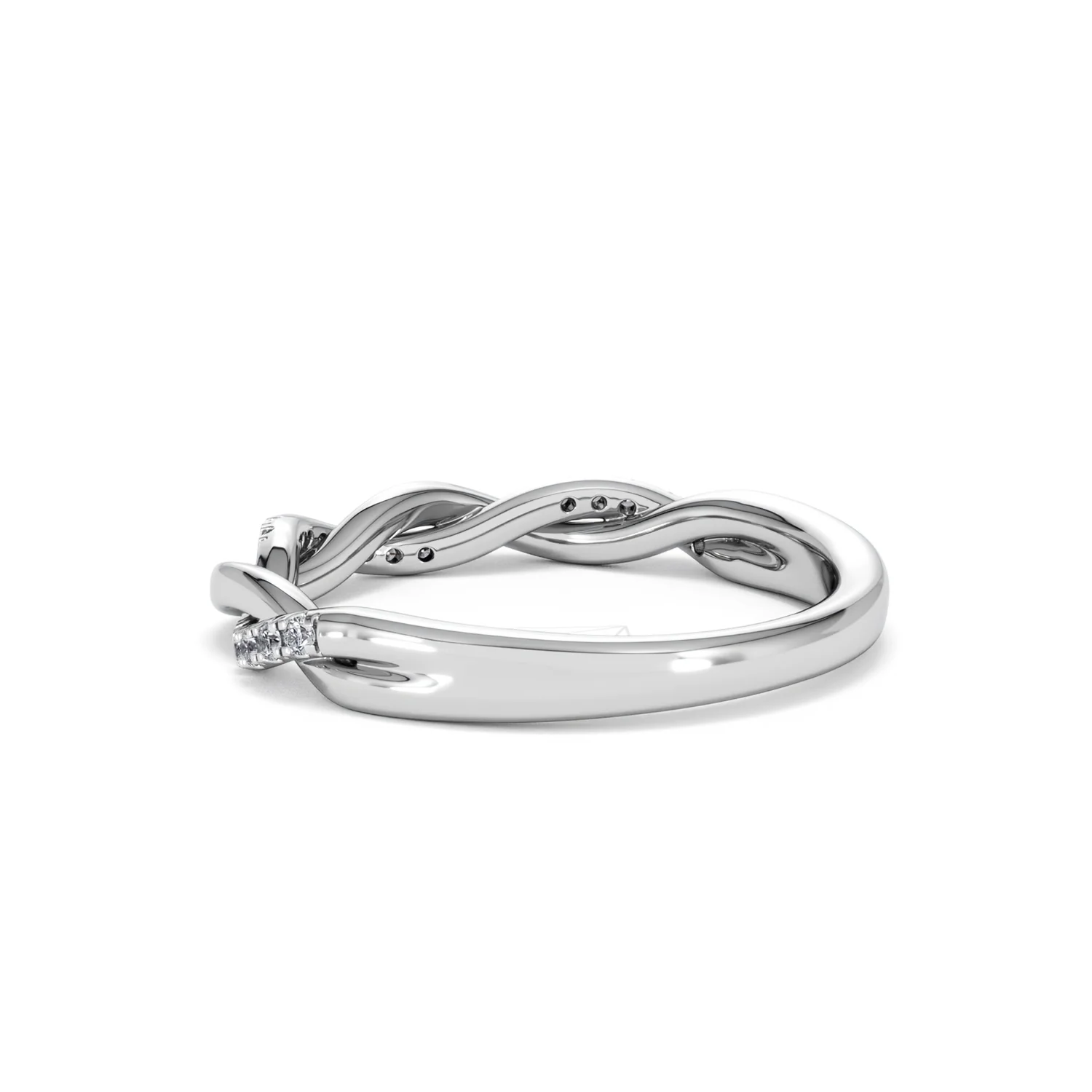 Celia Twist Half Band 0.15ct F/VS Round Cut Lab Diamond Eternity Ring in Silver - Image 60