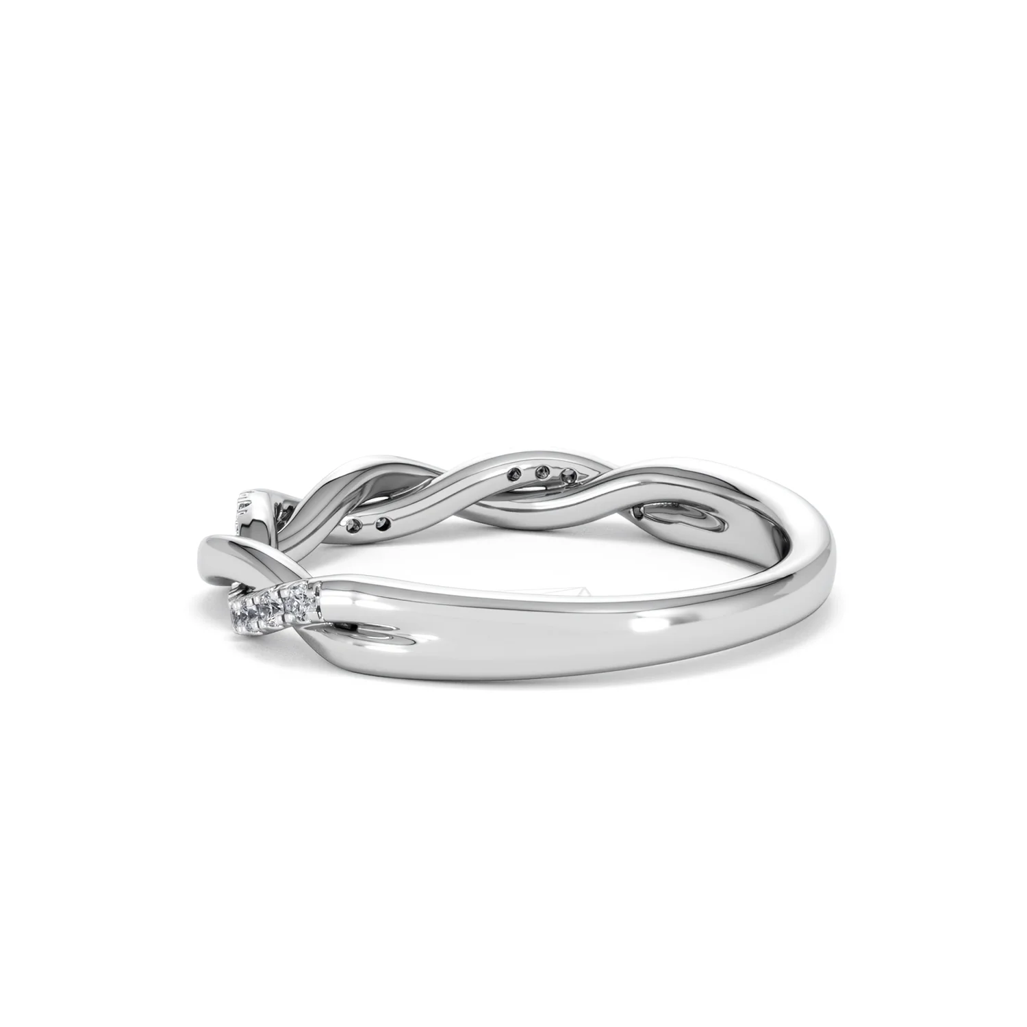 Celia Twist Half Band 0.15ct F/VS Round Cut Lab Diamond Eternity Ring in Silver - Image 61