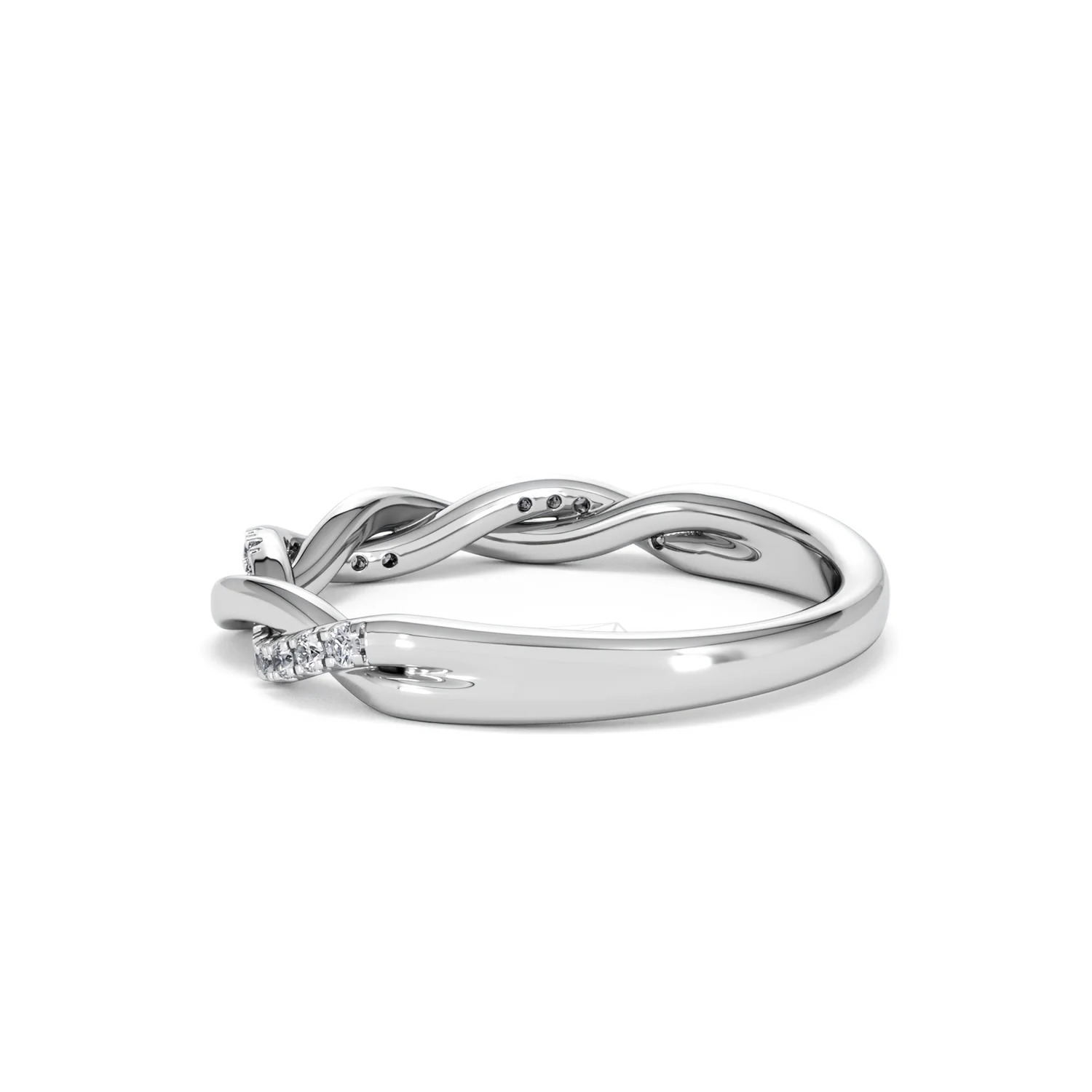 Celia Twist Half Band 0.15ct F/VS Round Cut Lab Diamond Eternity Ring in Silver - Image 62