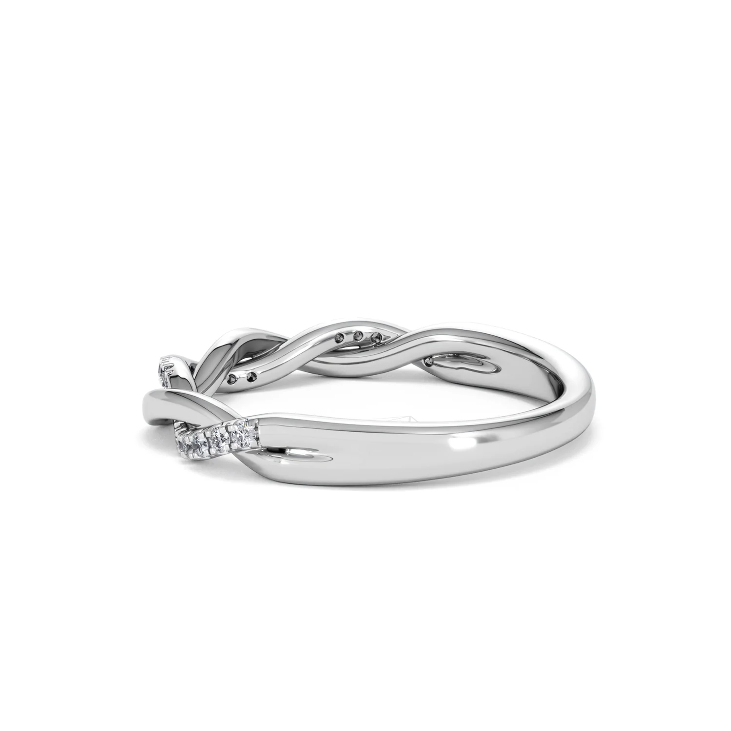 Celia Twist Half Band 0.15ct F/VS Round Cut Lab Diamond Eternity Ring in Silver - Image 63