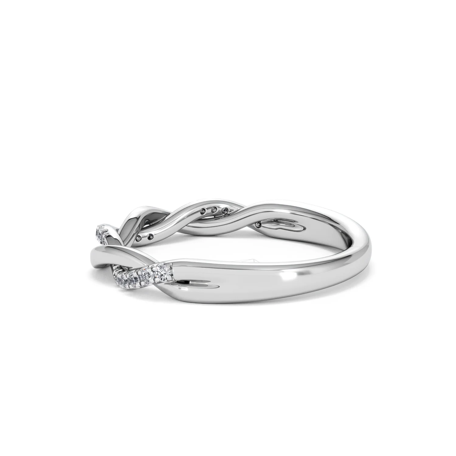 Celia Twist Half Band 0.15ct F/VS Round Cut Lab Diamond Eternity Ring in Silver - Image 64
