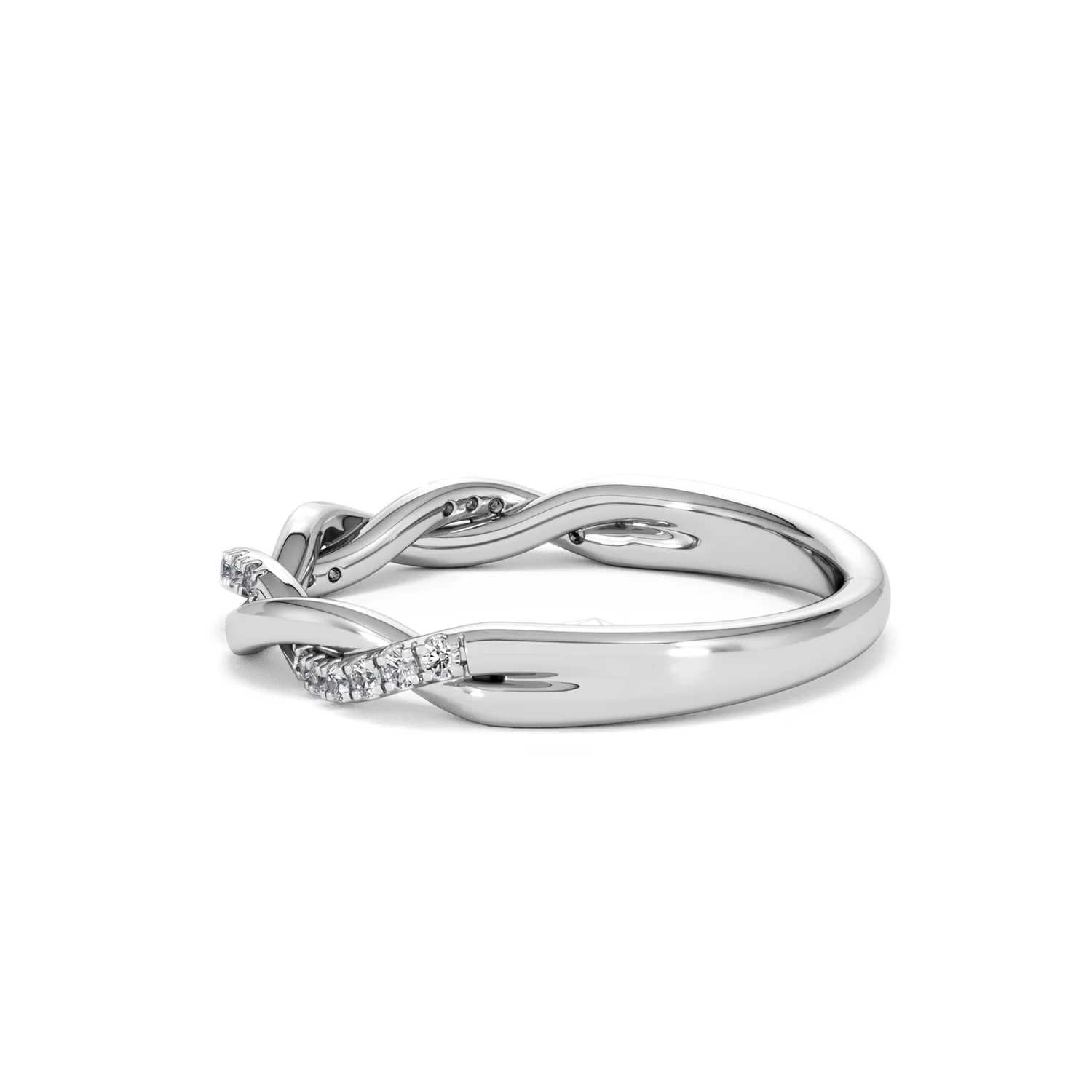 Celia Twist Half Band 0.15ct F/VS Round Cut Lab Diamond Eternity Ring in Silver - Image 66