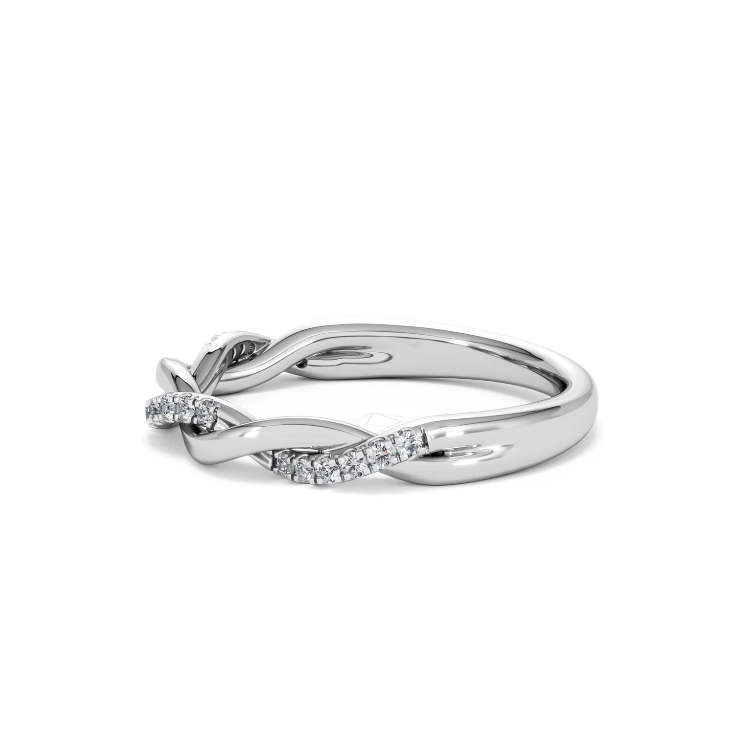 Celia Twist Half Band 0.15ct F/VS Round Cut Lab Diamond Eternity Ring in Silver - Image 72