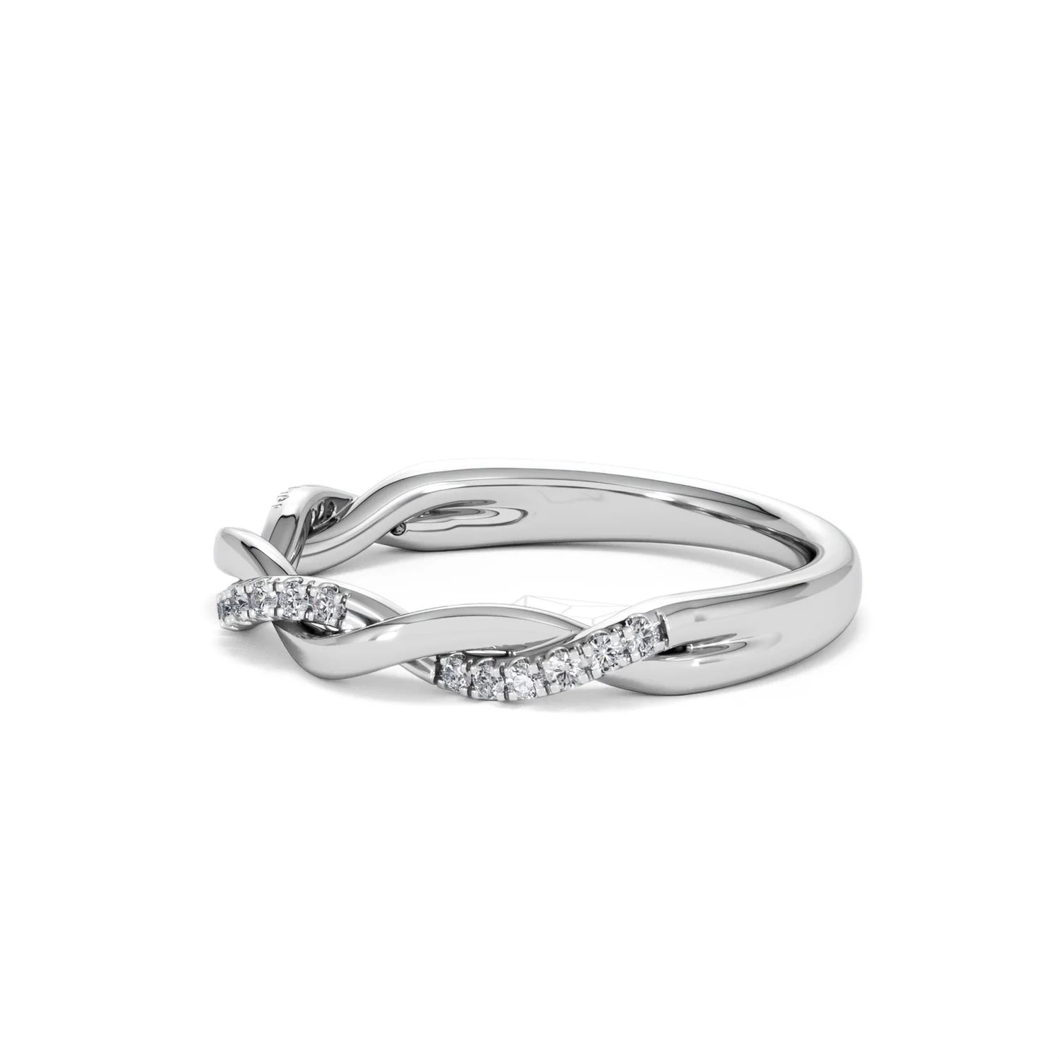 Celia Twist Half Band 0.15ct F/VS Round Cut Lab Diamond Eternity Ring in Silver - Image 74