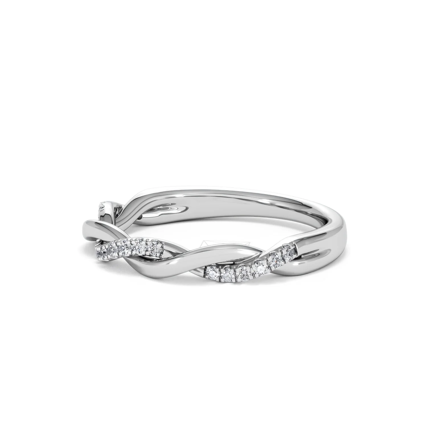 Celia Twist Half Band 0.15ct F/VS Round Cut Lab Diamond Eternity Ring in Silver - Image 77