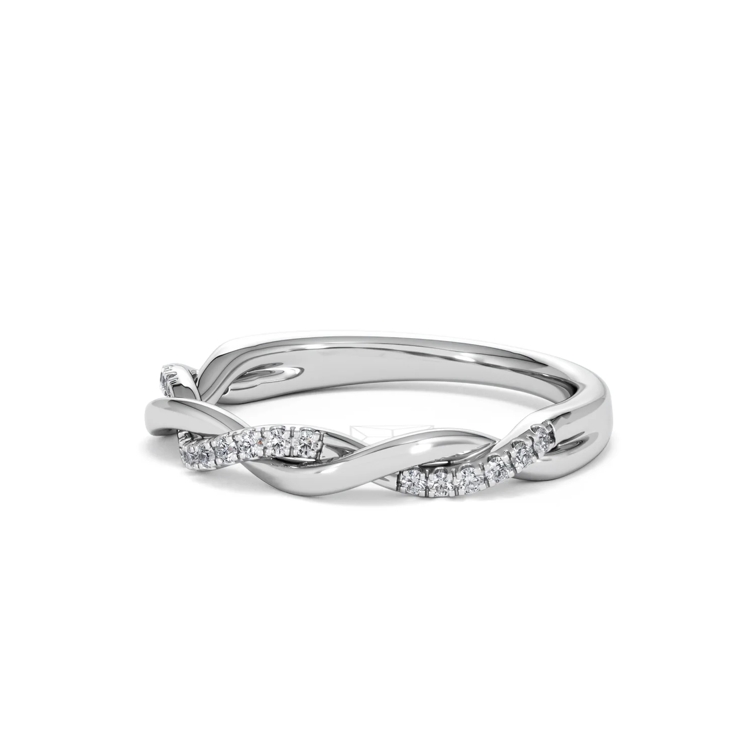 Celia Twist Half Band 0.15ct F/VS Round Cut Lab Diamond Eternity Ring in Silver - Image 79
