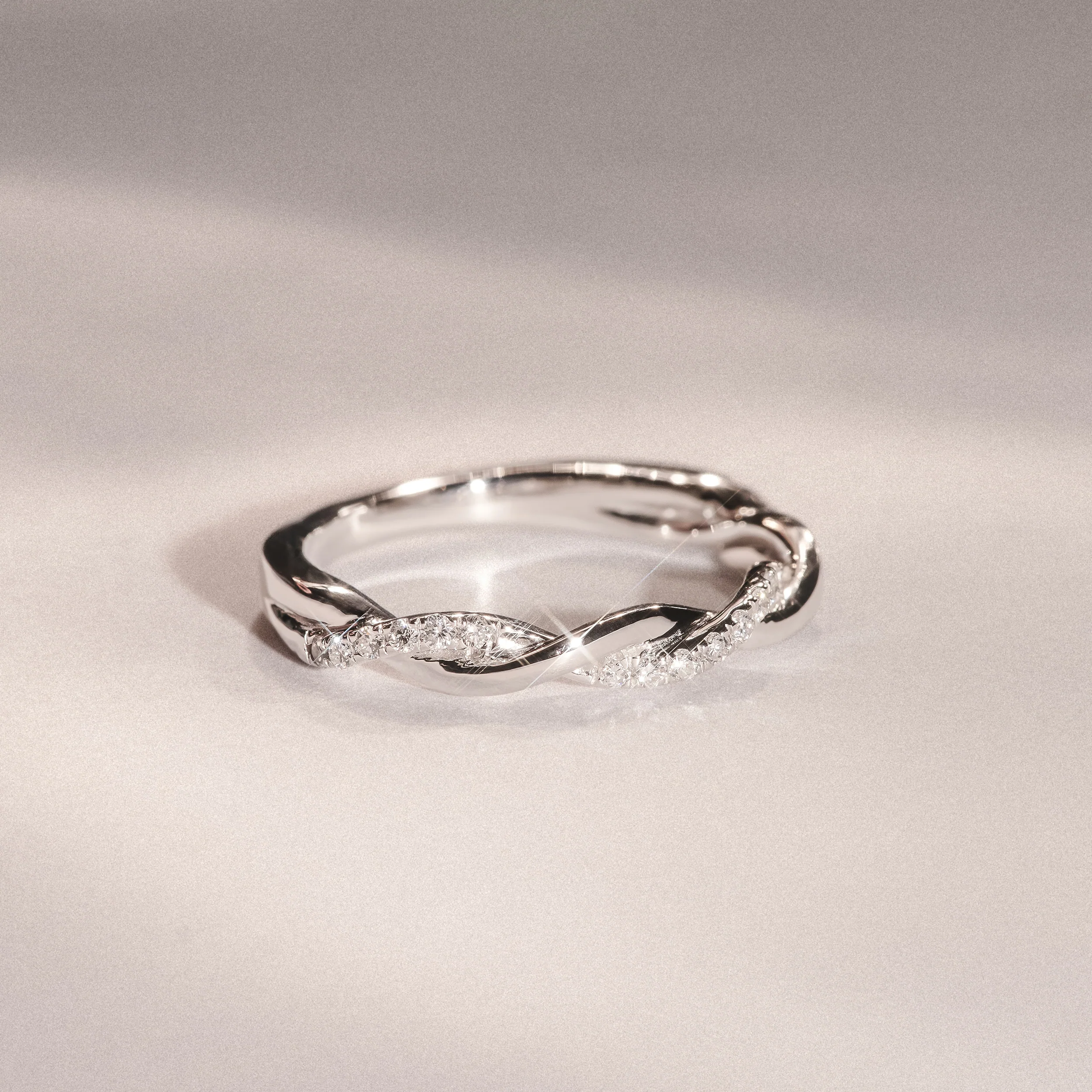 Celia Twist Half Band 0.15ct F/VS Round Cut Lab Diamond Eternity Ring in Silver - Image 8