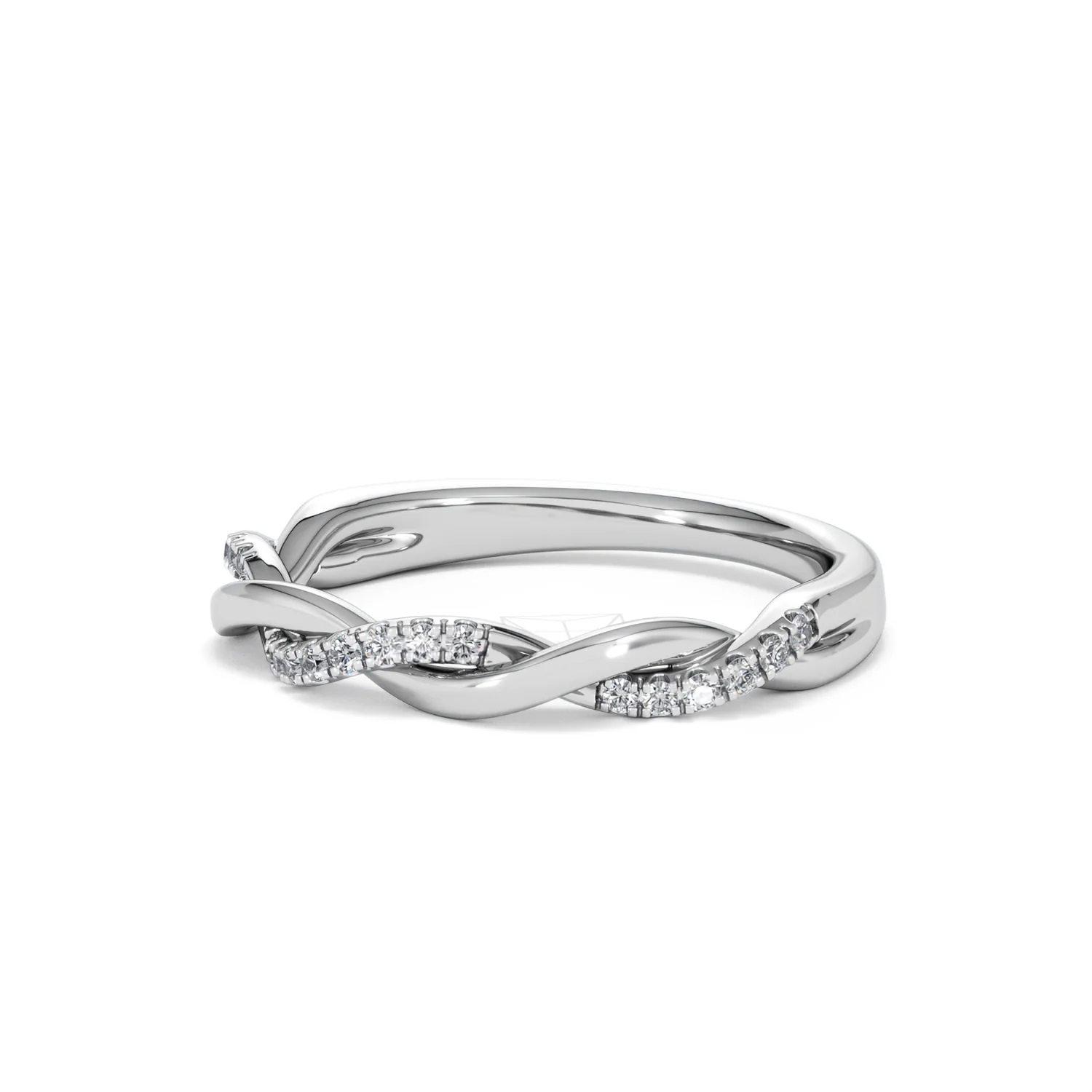 Celia Twist Half Band 0.15ct F/VS Round Cut Lab Diamond Eternity Ring in Silver - Image 80