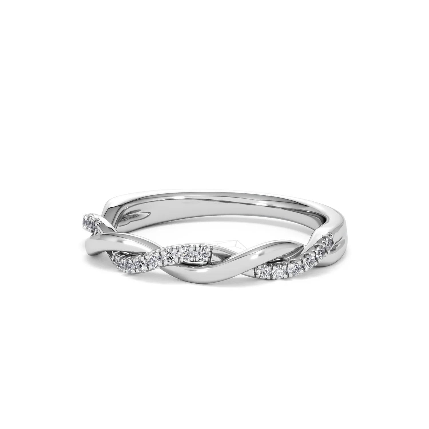 Celia Twist Half Band 0.15ct F/VS Round Cut Lab Diamond Eternity Ring in Silver - Image 82
