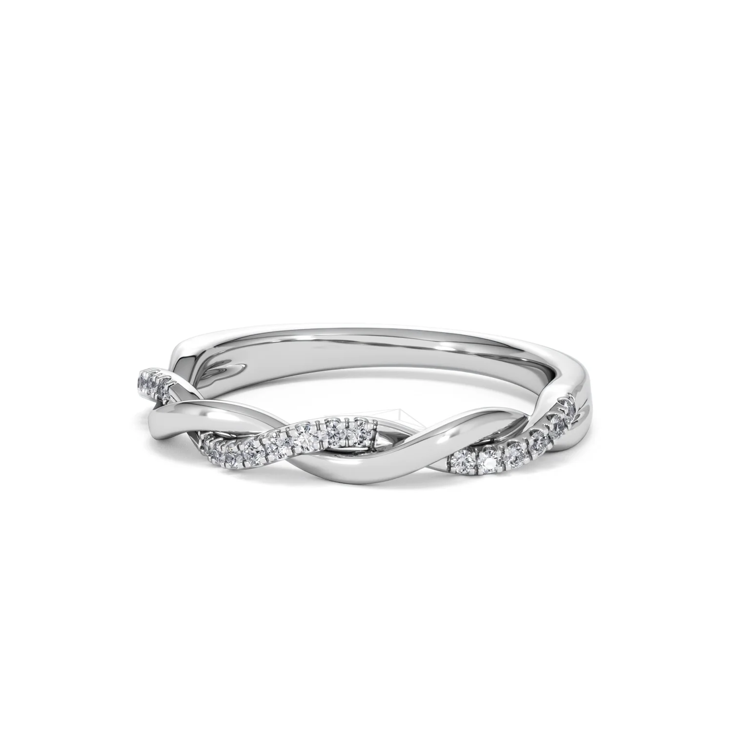 Celia Twist Half Band 0.15ct F/VS Round Cut Lab Diamond Eternity Ring in Silver - Image 83