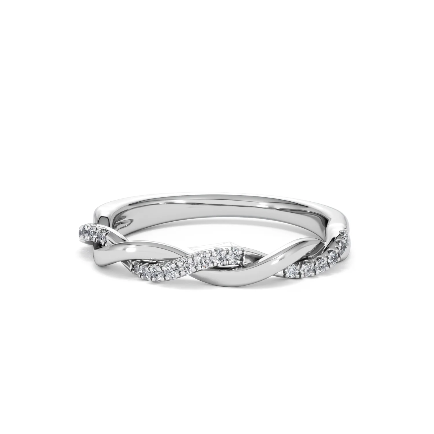 Celia Twist Half Band 0.15ct F/VS Round Cut Lab Diamond Eternity Ring in Silver - Image 85