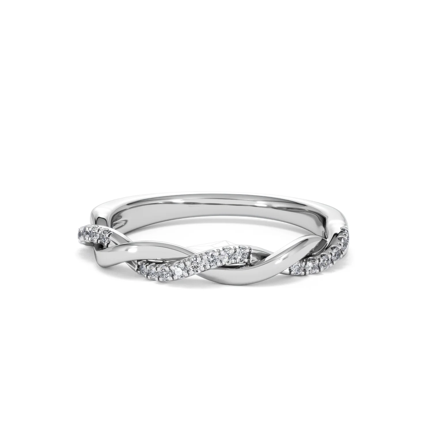 Celia Twist Half Band 0.15ct F/VS Round Cut Lab Diamond Eternity Ring in Silver - Image 86