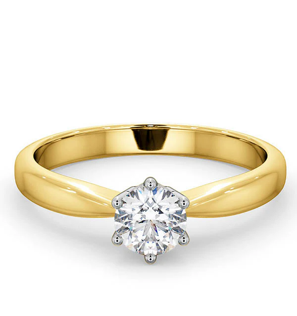 Certified 0.50CT Chloe High 18K Gold Engagement Ring G/SI1 - Image 3