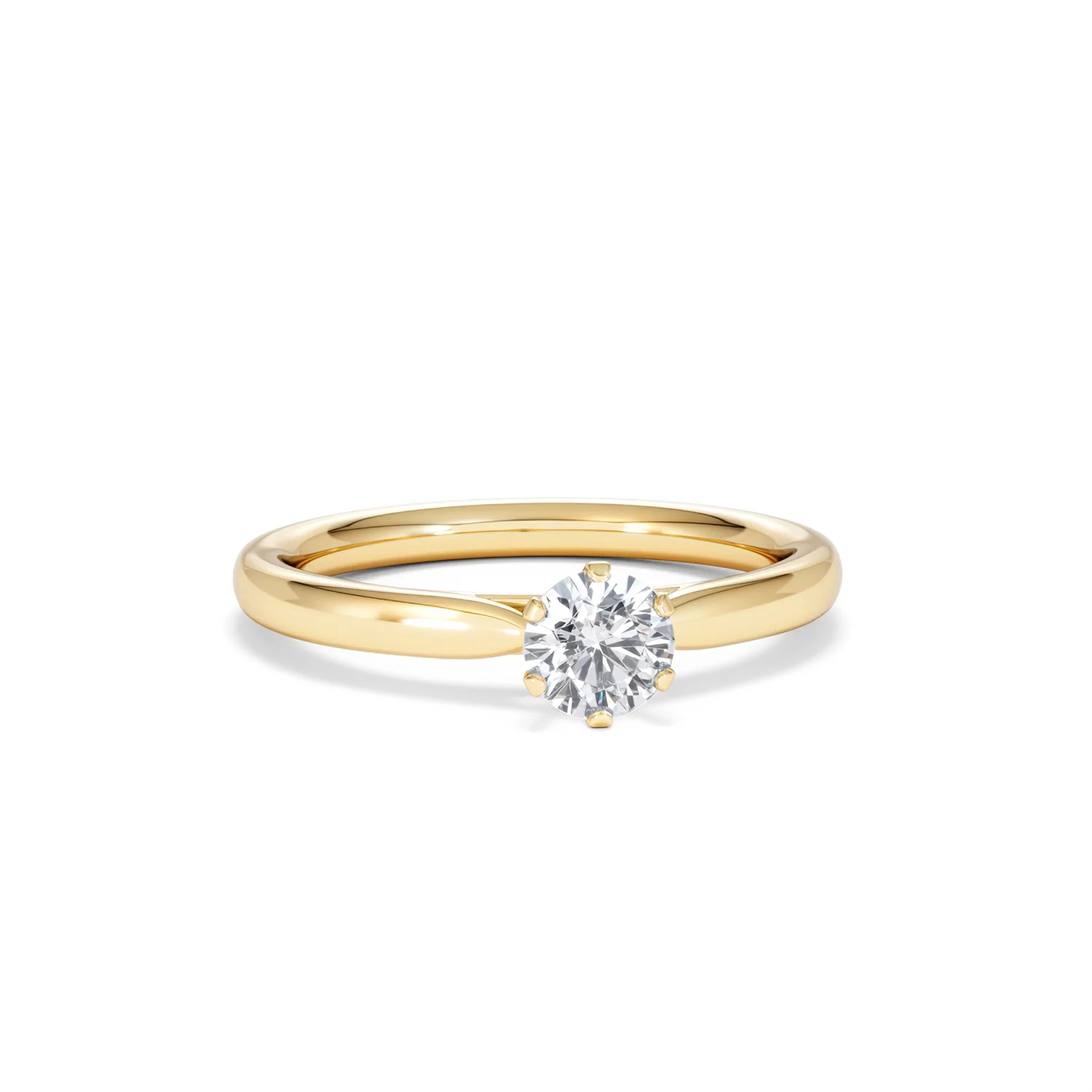 Certified 0.50CT Chloe Low 18K Gold Engagement Ring E/VS2 - Image 10
