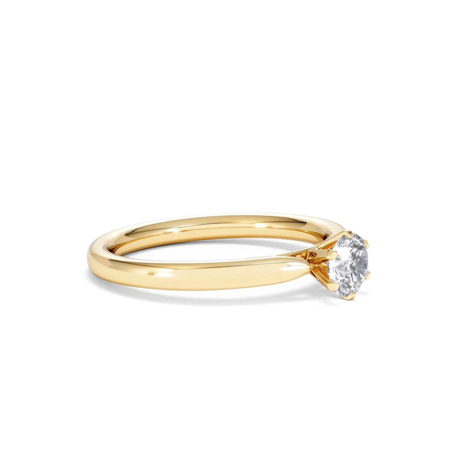 Certified 0.50CT Chloe Low 18K Gold Engagement Ring E/VS2 - Image 19