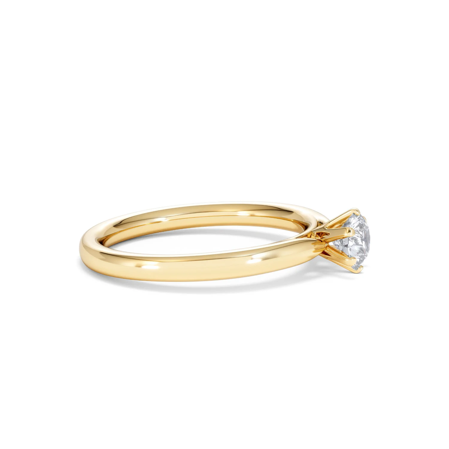 Certified 0.50CT Chloe Low 18K Gold Engagement Ring E/VS2 - Image 24
