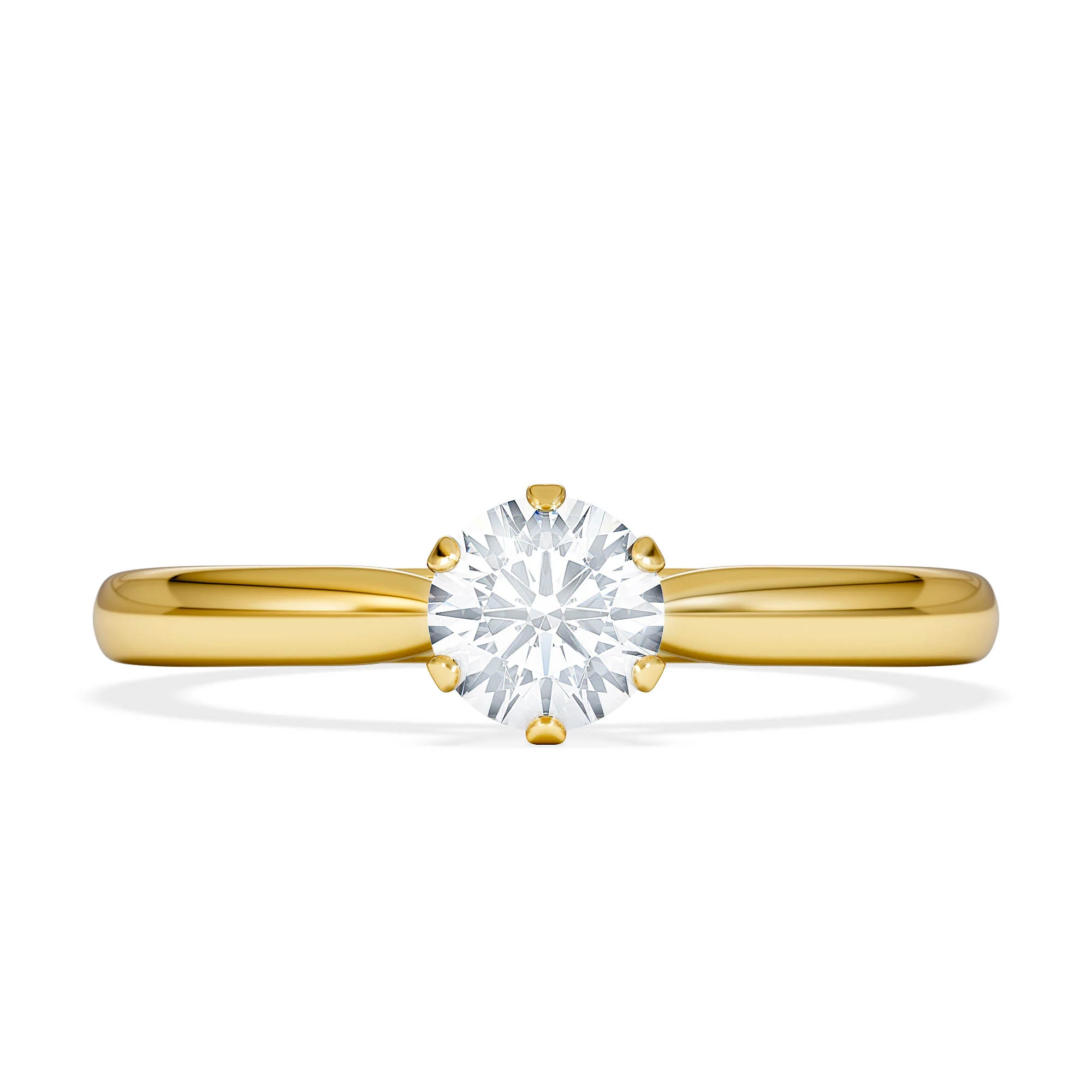 Certified 0.50CT Chloe Low 18K Gold Engagement Ring E/VS2 - Image 6