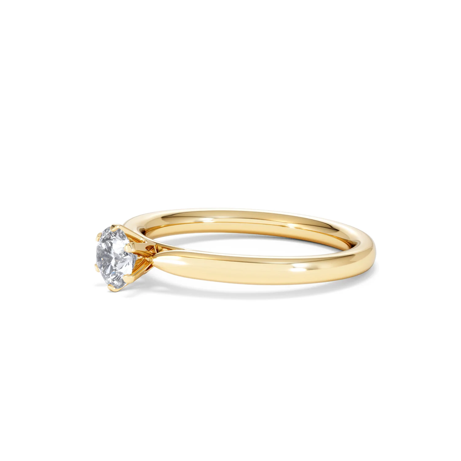 Certified 0.50CT Chloe Low 18K Gold Engagement Ring E/VS2 - Image 76