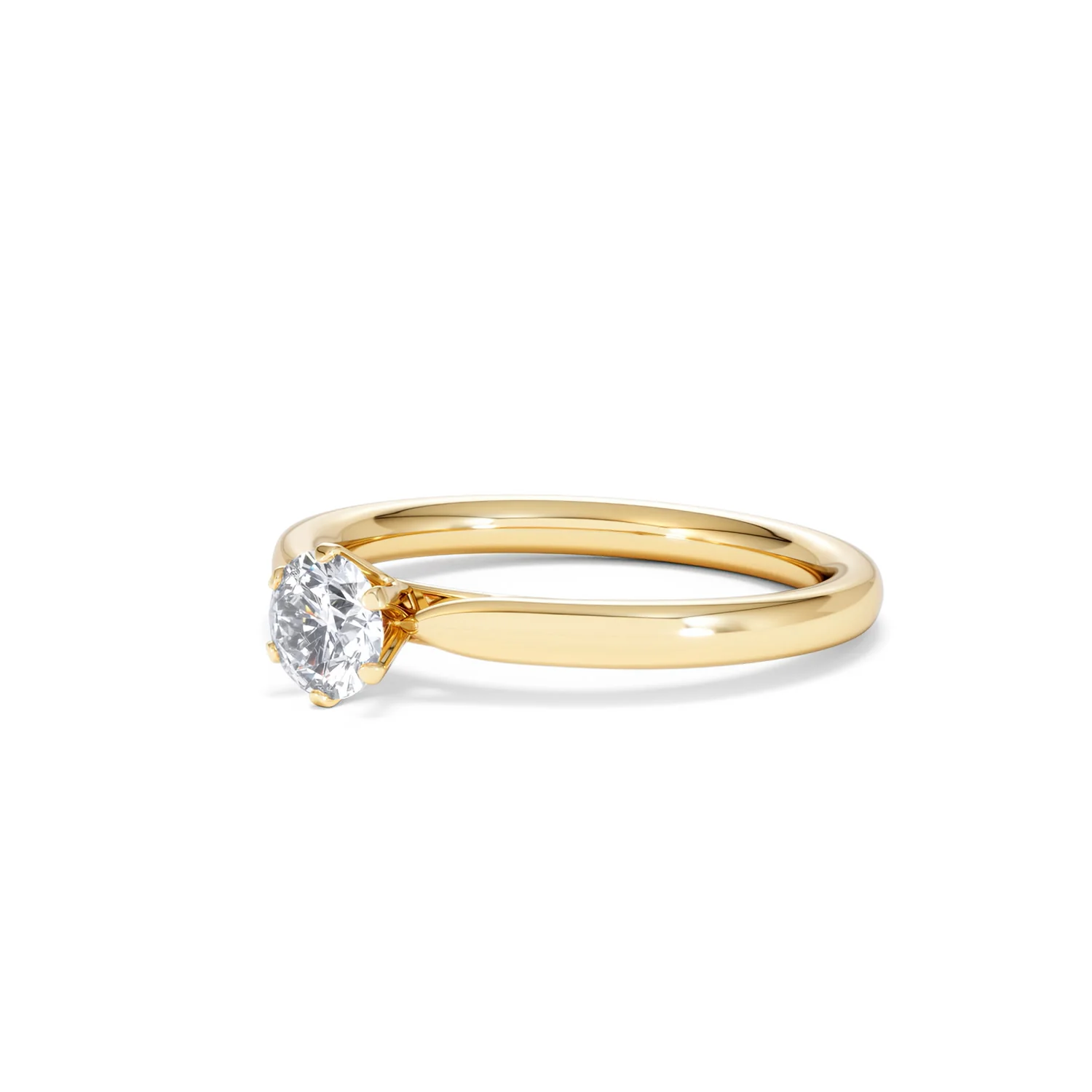 Certified 0.50CT Chloe Low 18K Gold Engagement Ring E/VS2 - Image 79