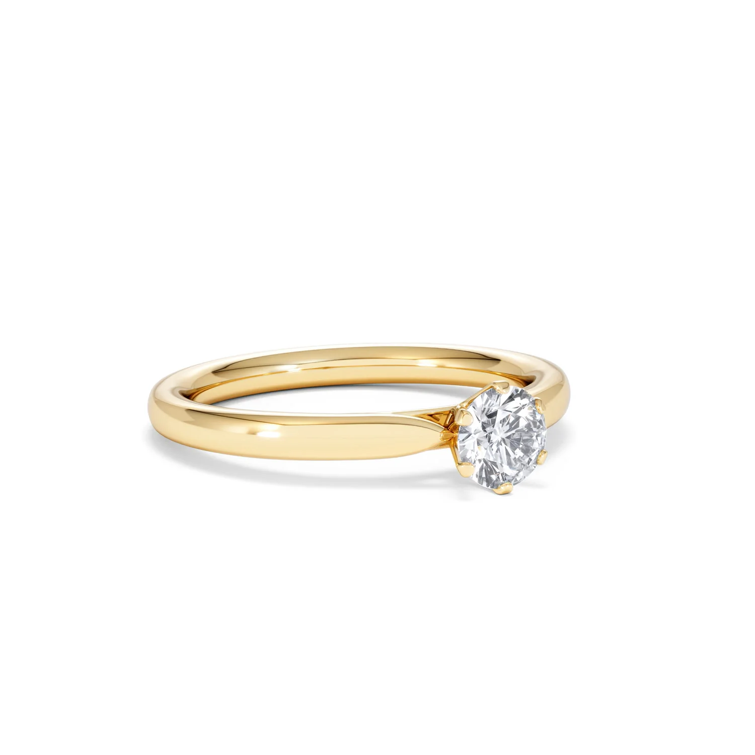 Certified 0.50CT Chloe Low 18K Gold Engagement Ring G/SI2 - Image 15