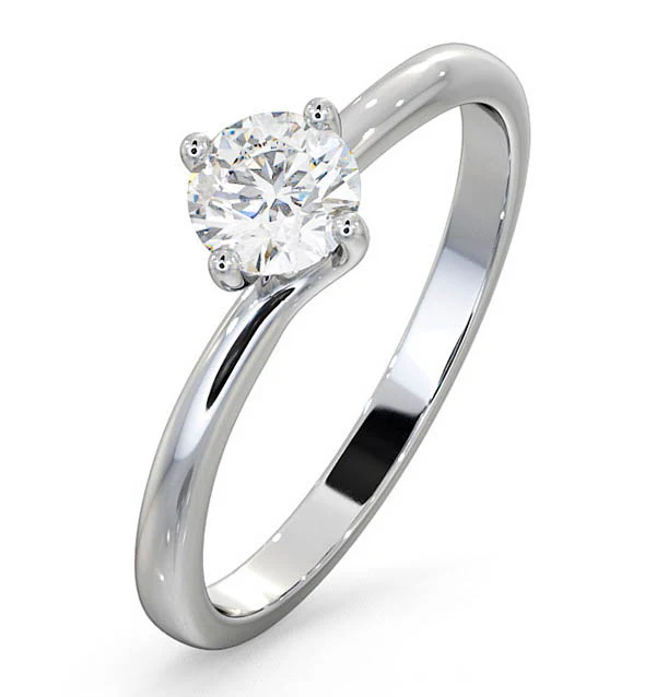 Certified 0.50CT Lily Platinum Engagement Ring E/VS1