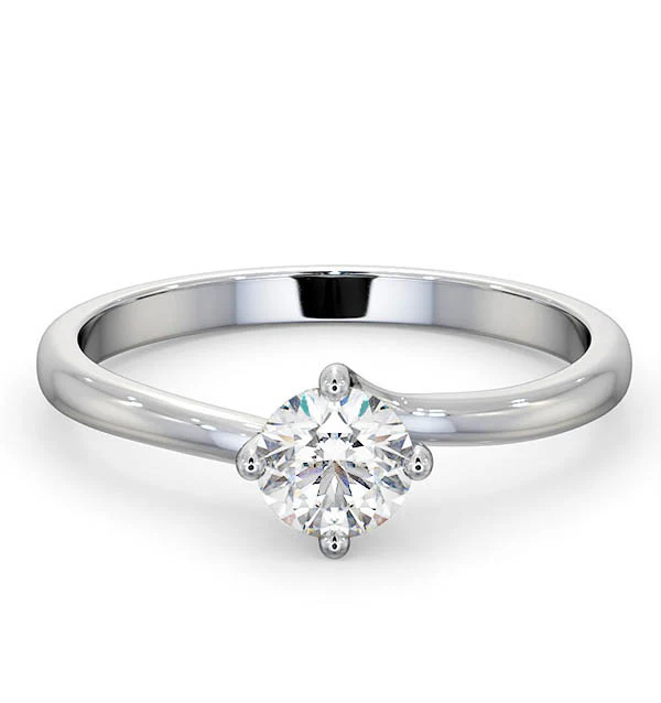 Certified 0.50CT Lily Platinum Engagement Ring E/VS1 - Image 3