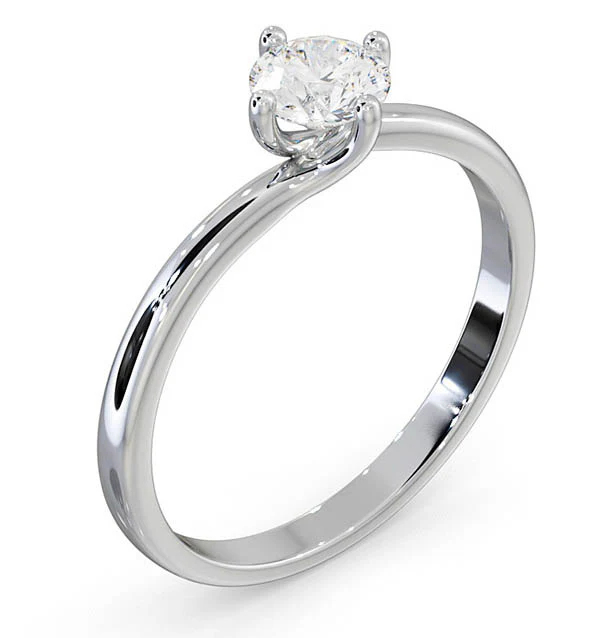 Certified 0.50CT Lily Platinum Engagement Ring G/SI1 - Image 2