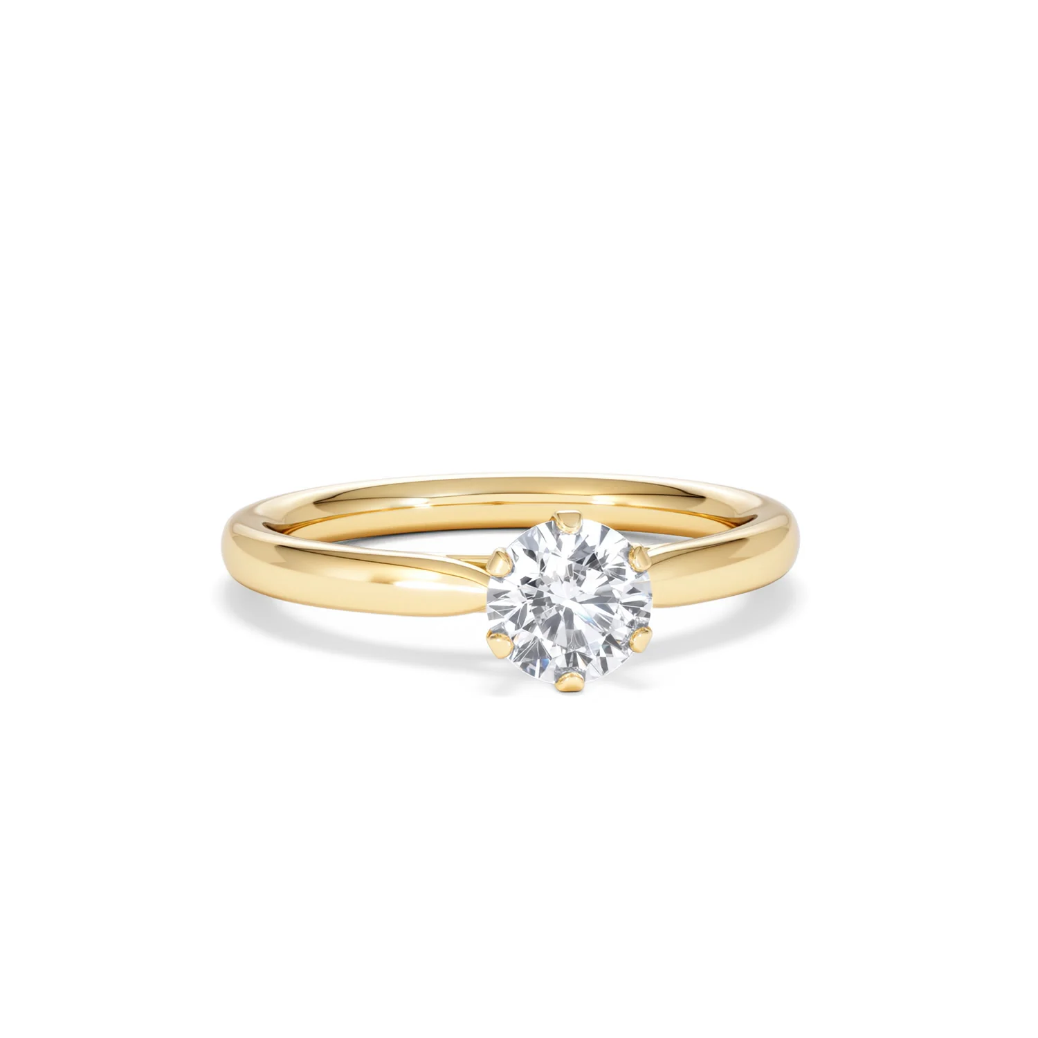 Certified 0.70CT Chloe Low 18K Gold Engagement Ring G/VS - Image 10
