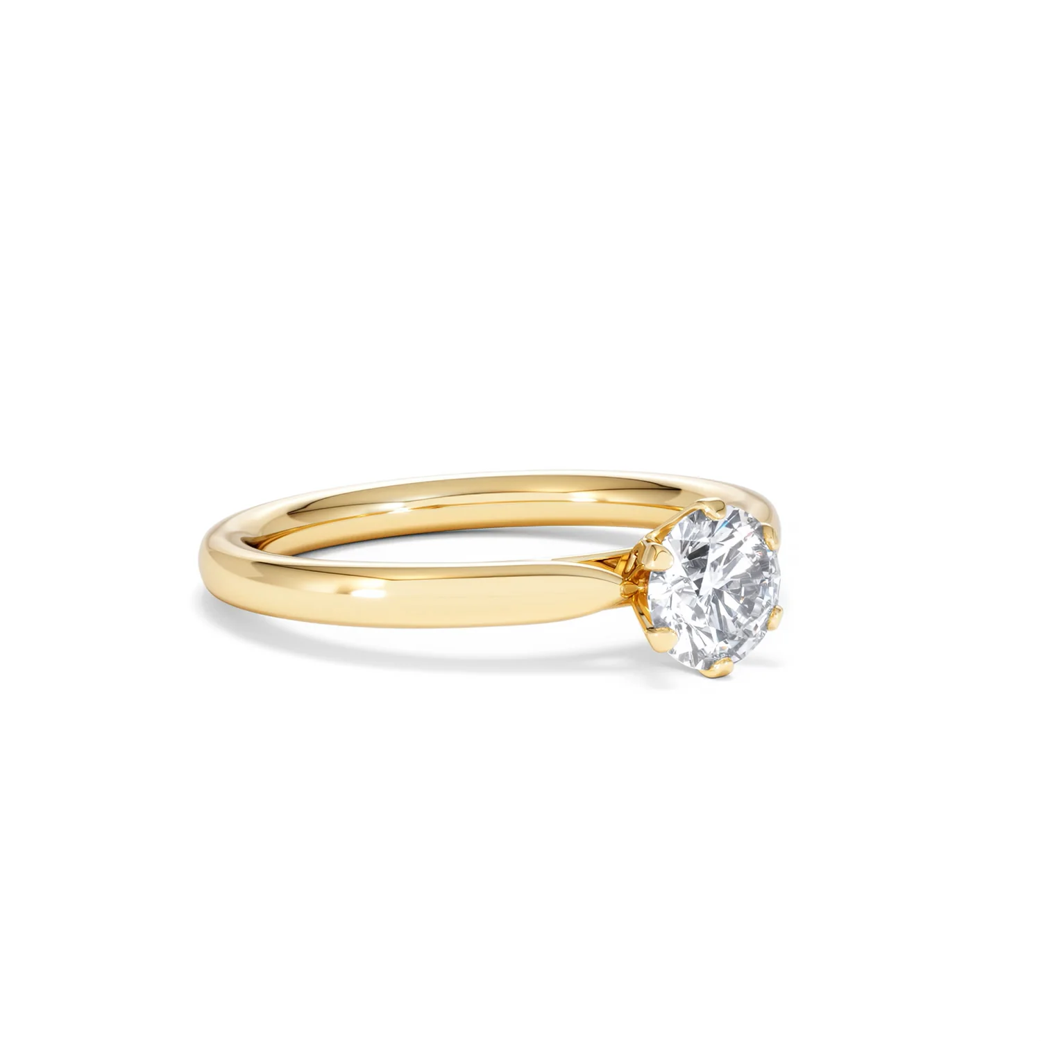 Certified 0.70CT Chloe Low 18K Gold Engagement Ring G/VS - Image 16