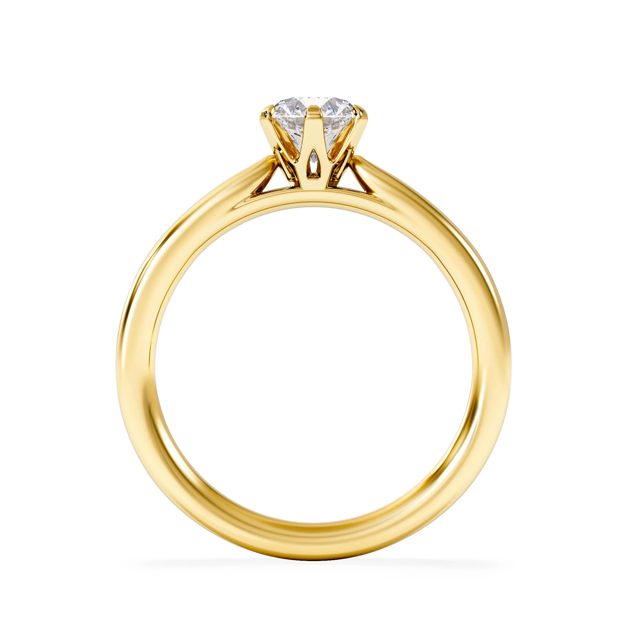 Certified 0.70CT Chloe Low 18K Gold Engagement Ring G/VS - Image 3