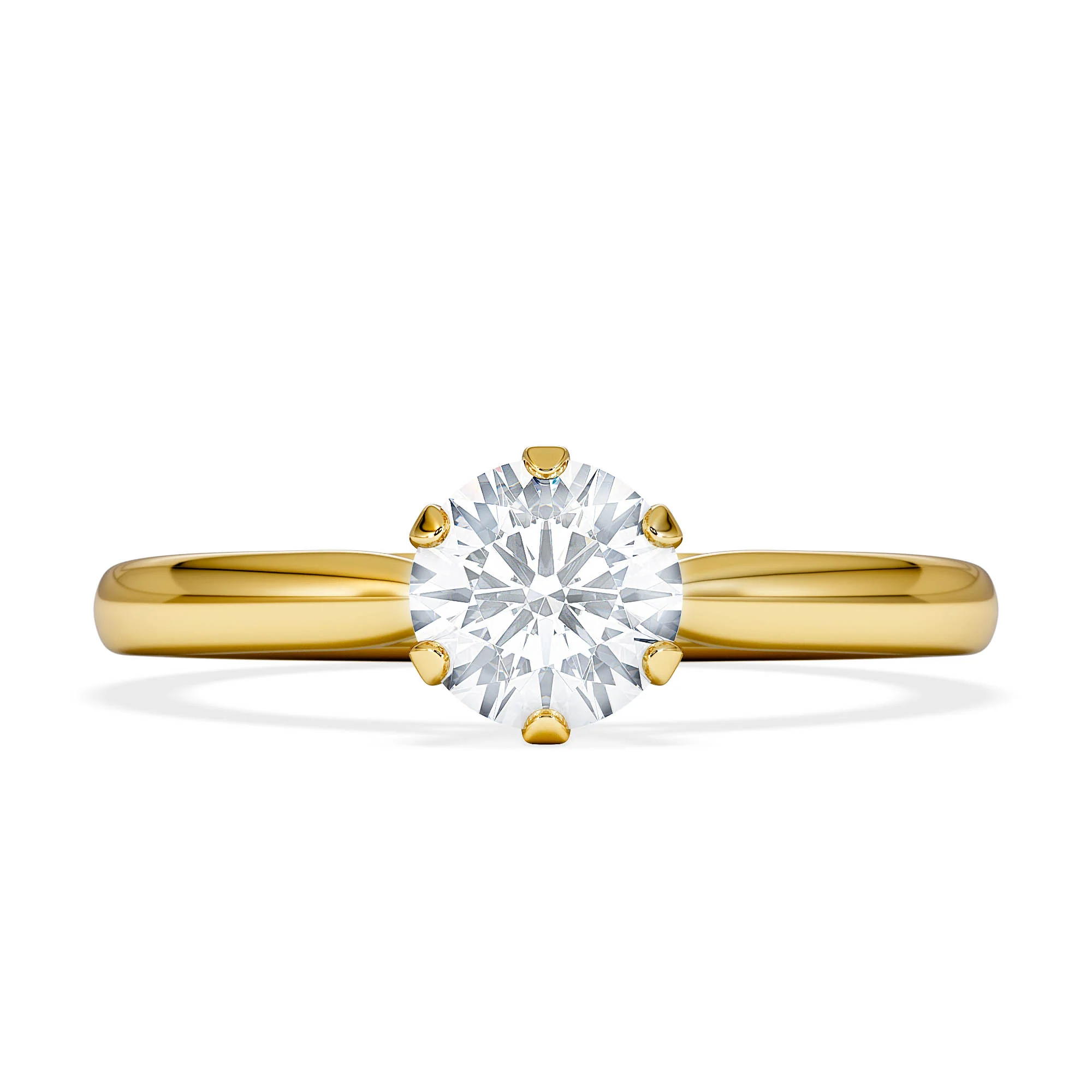 Certified 0.70CT Chloe Low 18K Gold Engagement Ring G/VS - Image 6
