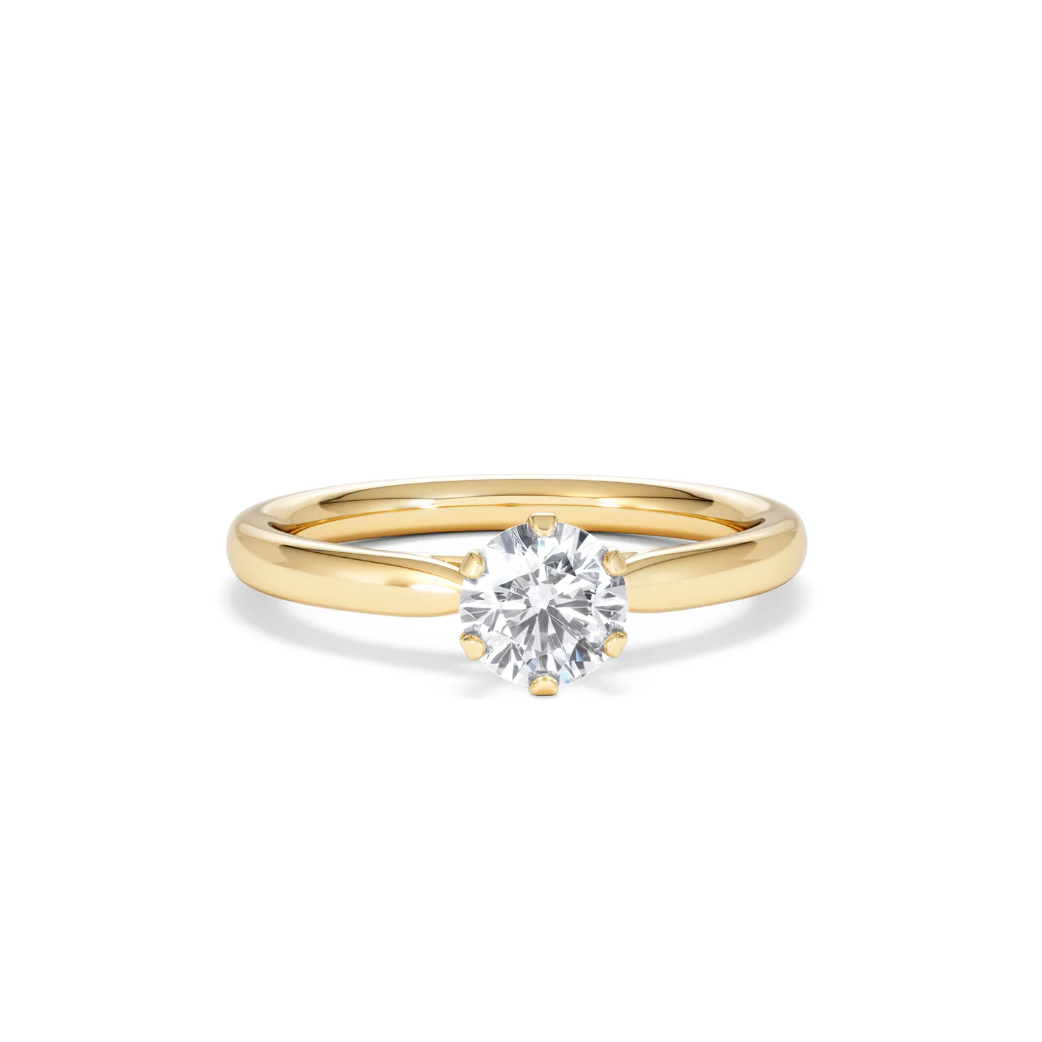 Certified 0.70CT Chloe Low 18K Gold Engagement Ring G/VS - Image 9