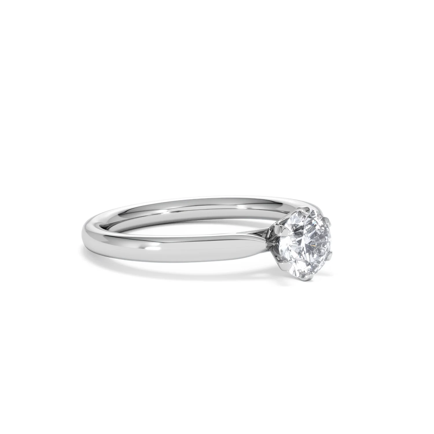 Certified 0.70CT Chloe Low 18K White Gold Engagement Ring G/SI2 - Image 17