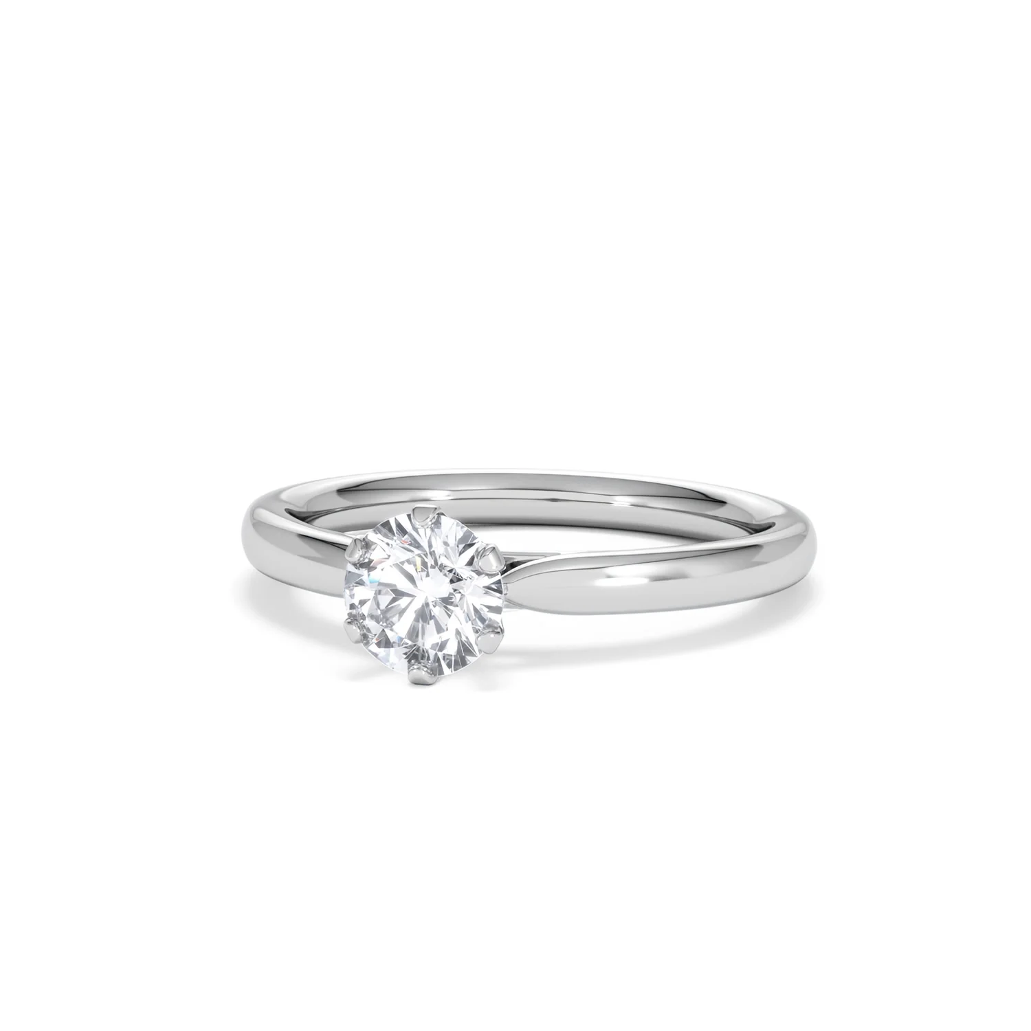Certified 0.70CT Chloe Low 18K White Gold Engagement Ring G/SI2 - Image 84