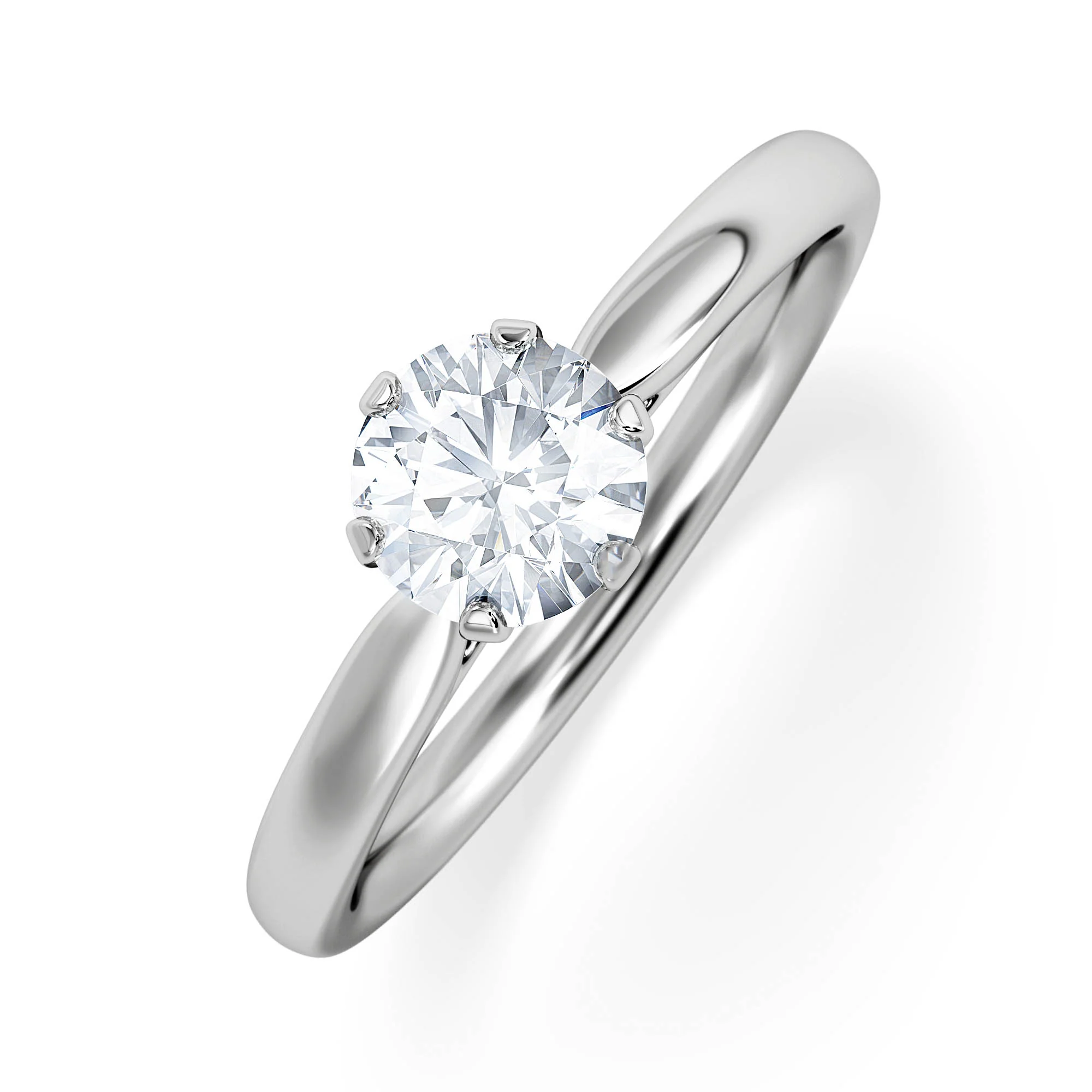 Certified 0.70CT Chloe Low Platinum Engagement Ring G/SI2