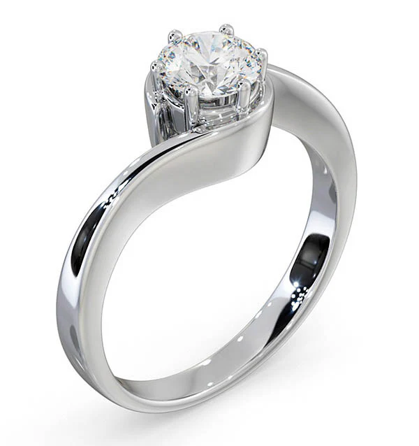 Certified 0.70CT Leah 18K White Gold Engagement Ring G/SI1 - Image 2