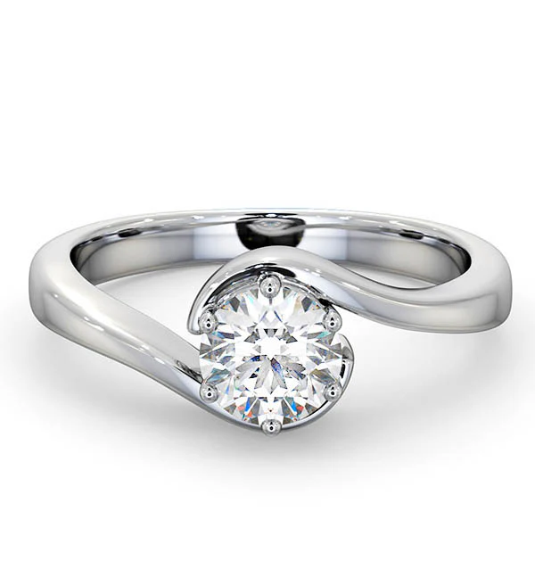Certified 0.70CT Leah 18K White Gold Engagement Ring G/SI1 - Image 3