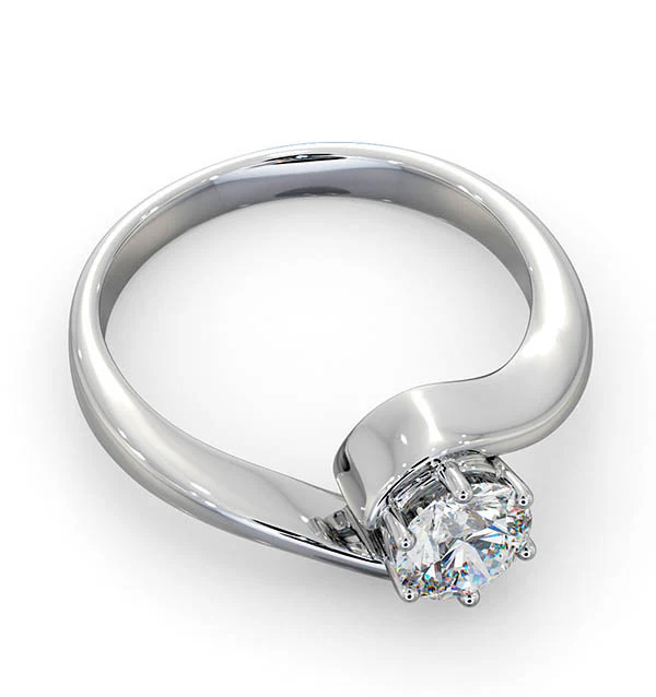 Certified 0.70CT Leah 18K White Gold Engagement Ring G/SI1 - Image 4