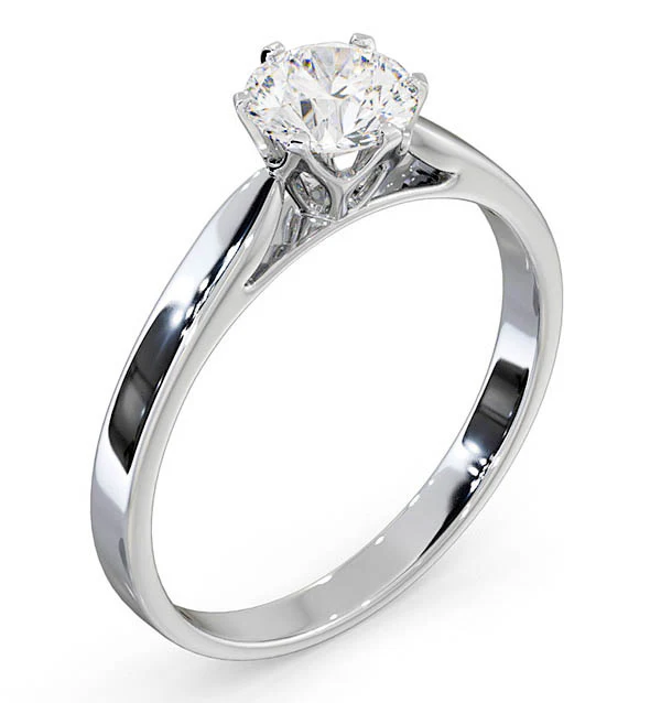 Certified 0.90CT Chloe Low Platinum Engagement Ring G/SI2 - Image 2