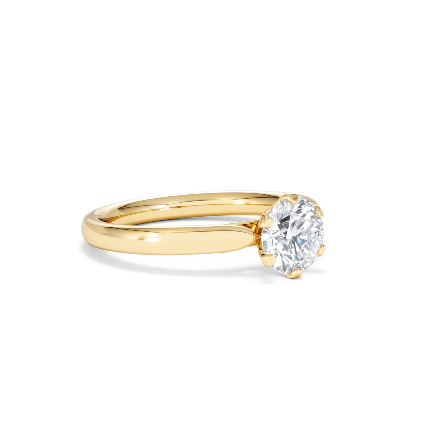 Certified 1.00CT Chloe Low 18K Gold Engagement Ring G/SI2 - Image 16
