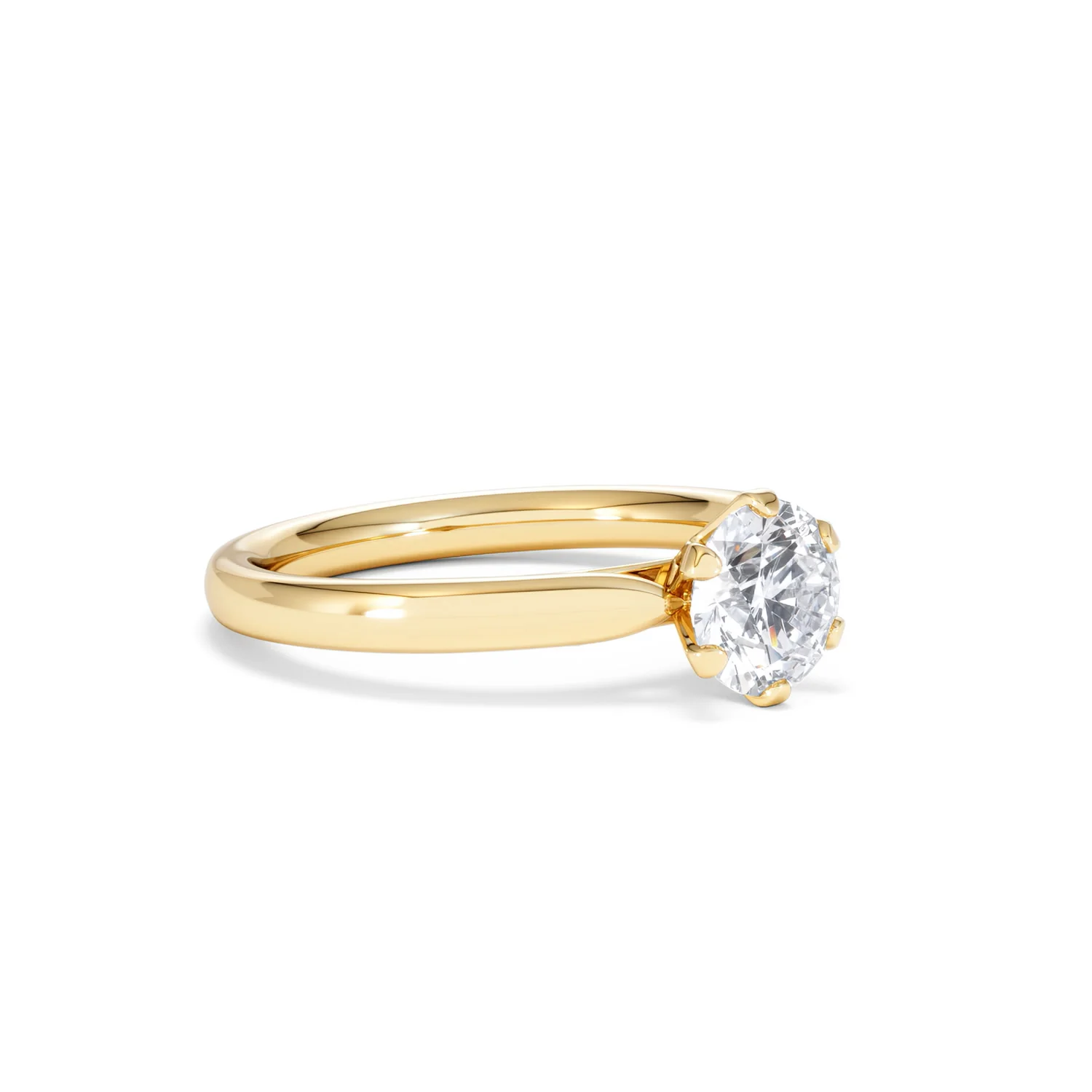 Certified 1.00CT Chloe Low 18K Gold Engagement Ring G/SI2 - Image 17
