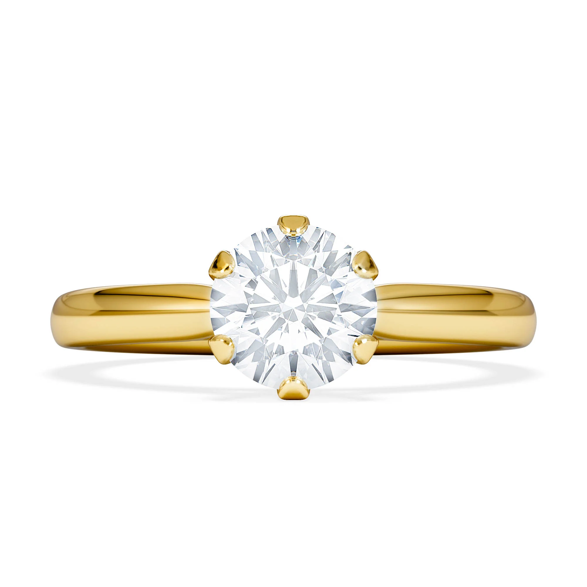 Certified 1.00CT Chloe Low 18K Gold Engagement Ring G/SI2 - Image 6