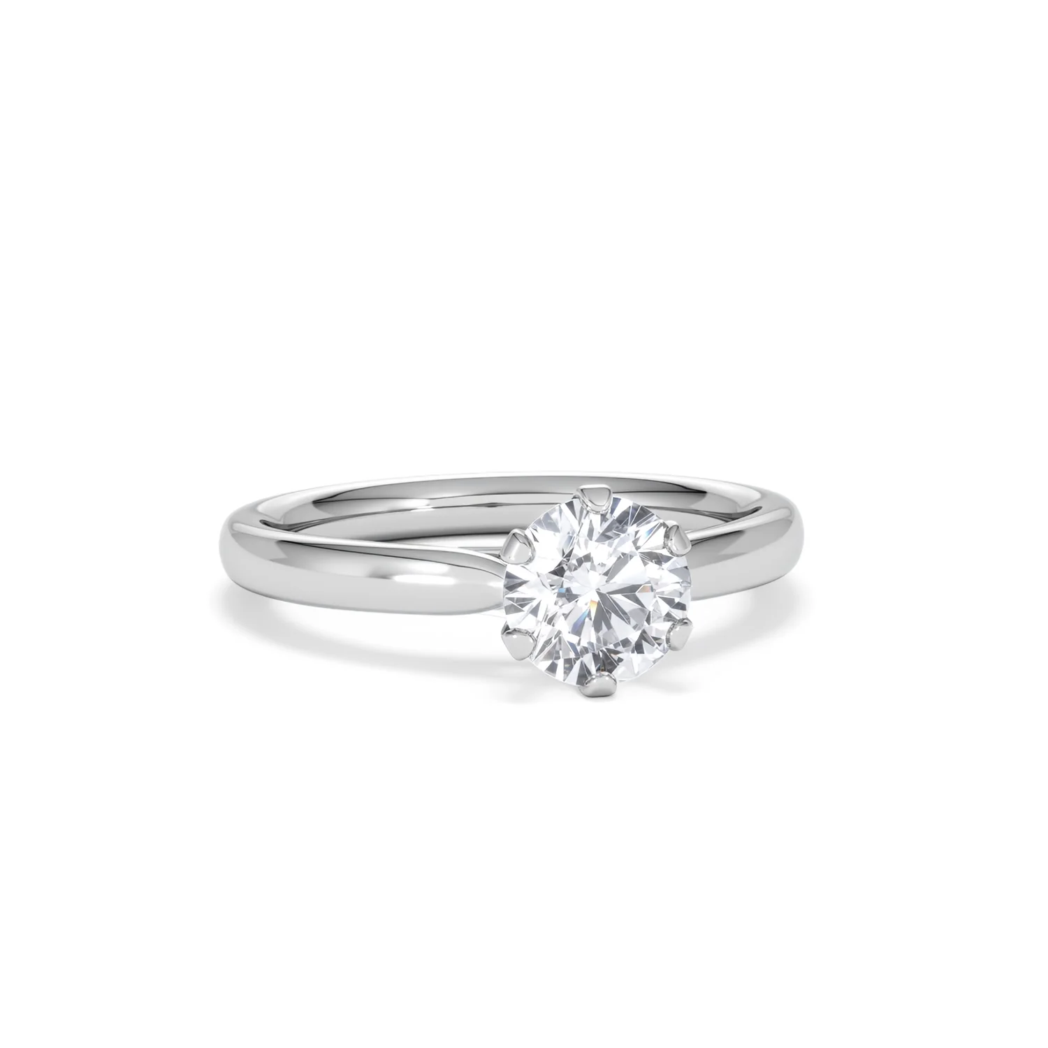Certified 1.00CT Chloe Low 18K White Gold Engagement Ring G/SI2 - Image 11