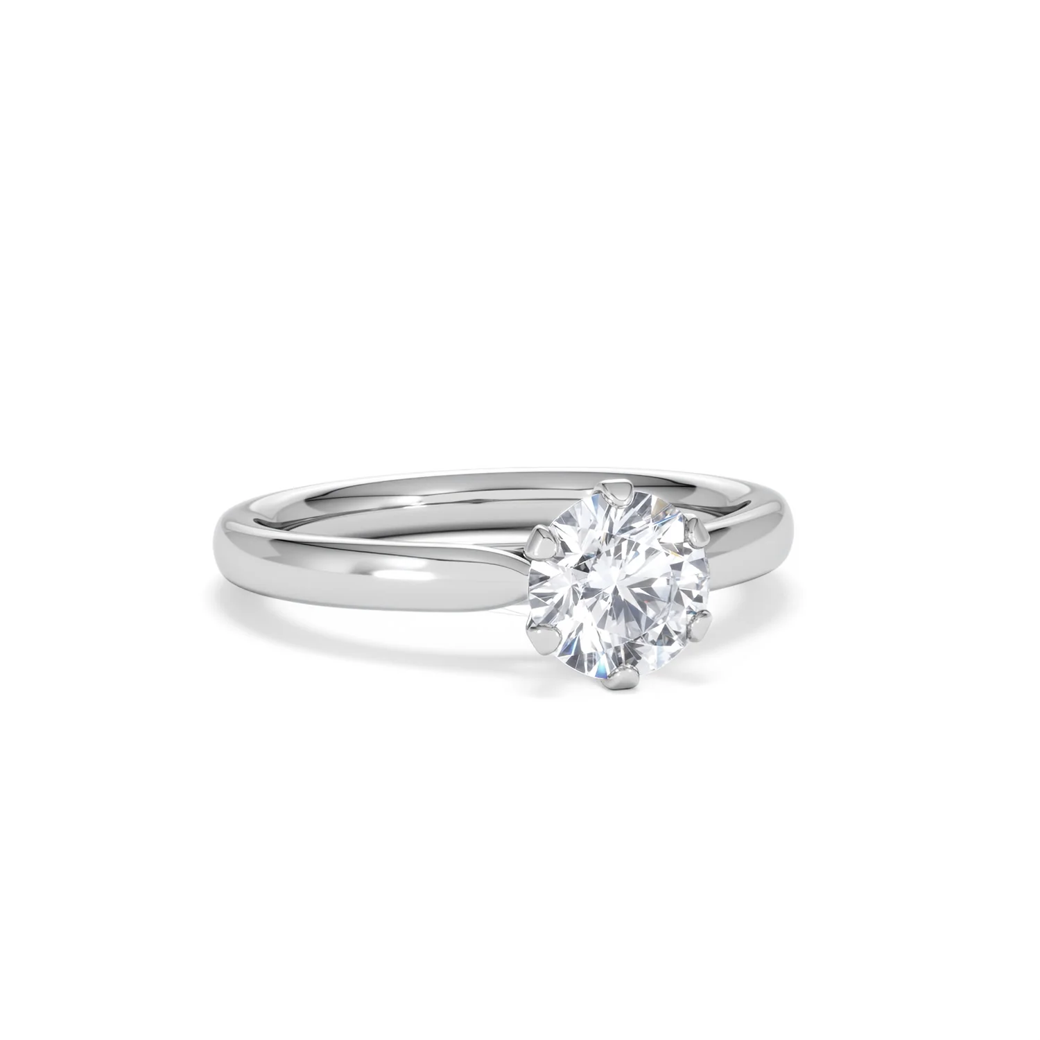 Certified 1.00CT Chloe Low 18K White Gold Engagement Ring G/SI2 - Image 12