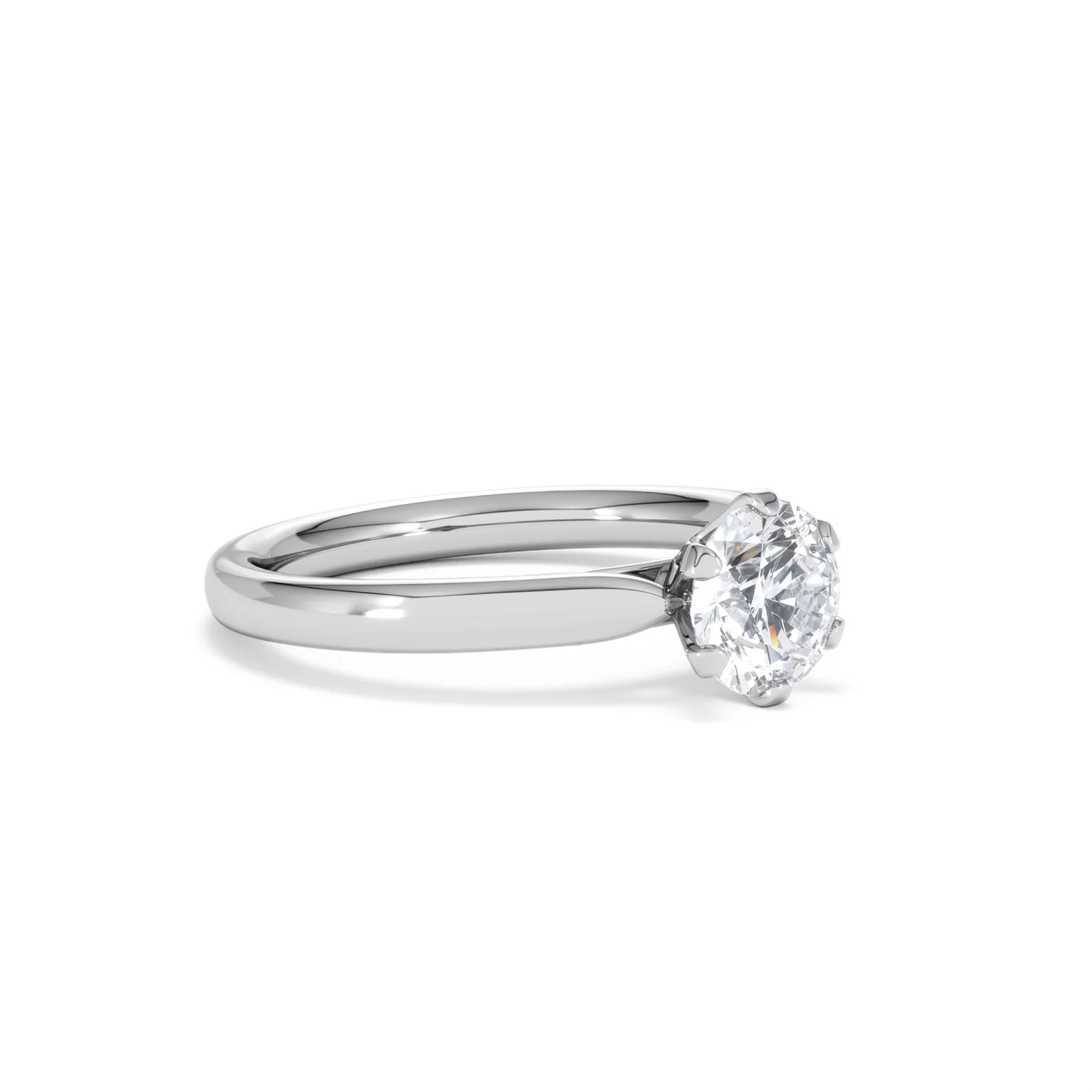 Certified 1.00CT Chloe Low 18K White Gold Engagement Ring G/SI2 - Image 17