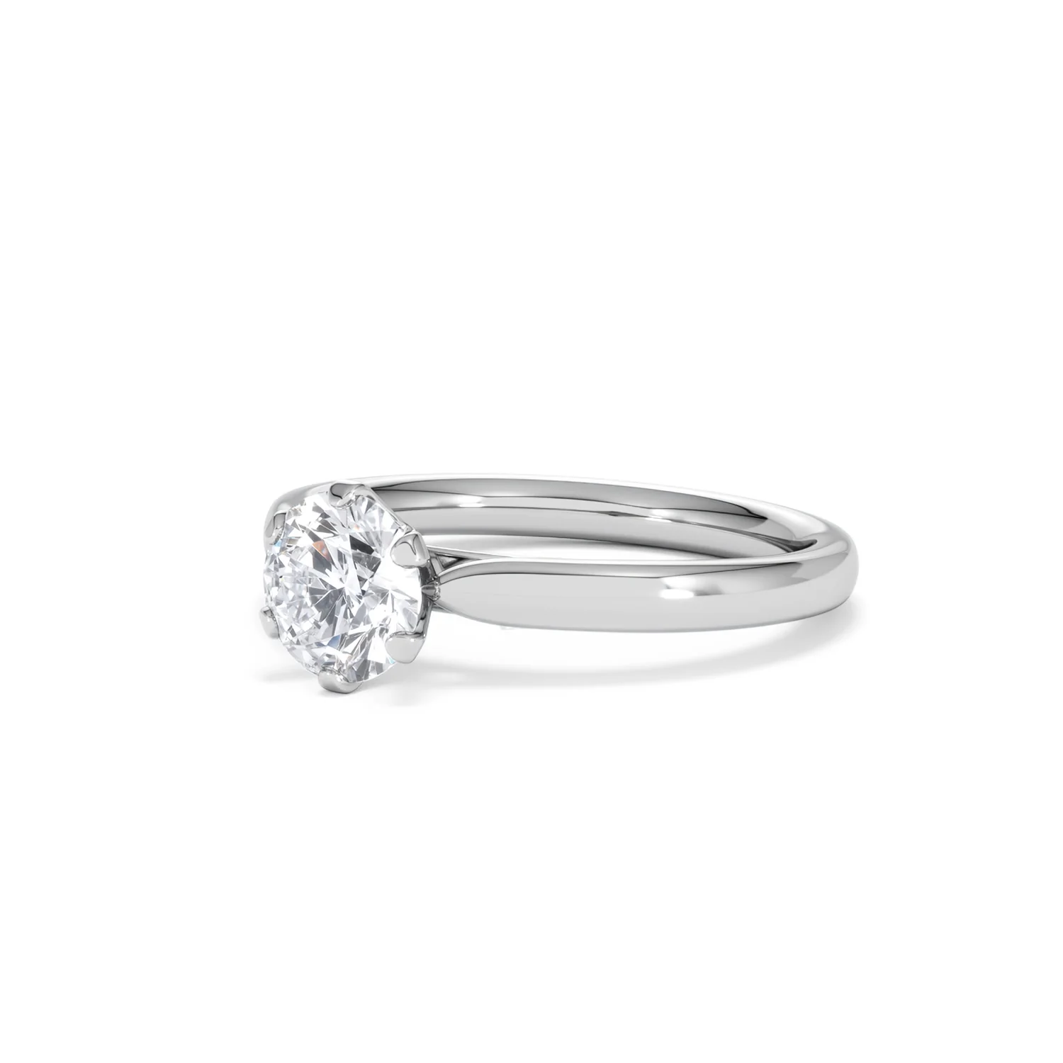 Certified 1.00CT Chloe Low 18K White Gold Engagement Ring G/SI2 - Image 80